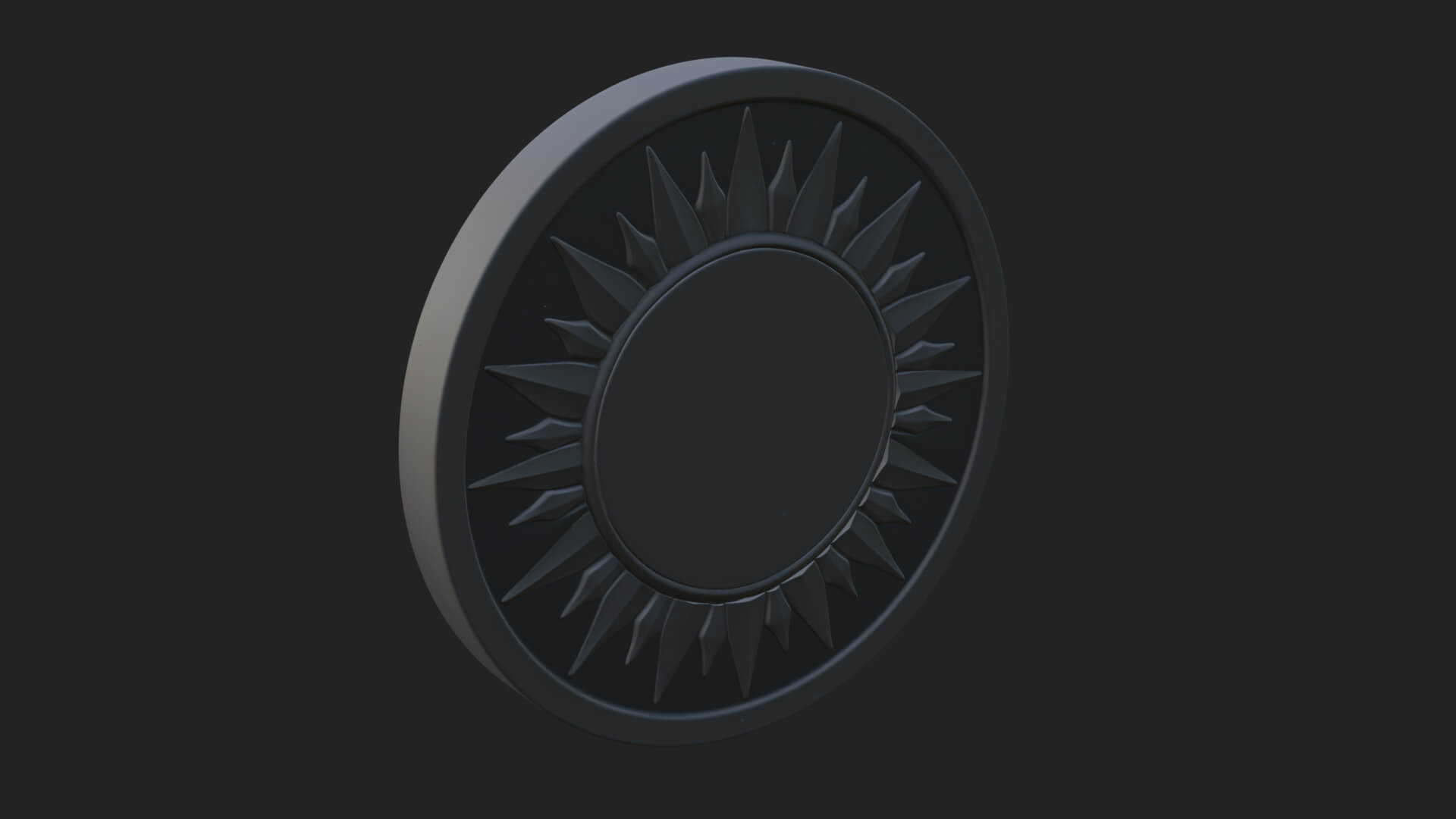 Sun Ray Moon Disc Plaque Design 1 3D Print Model 3D Model