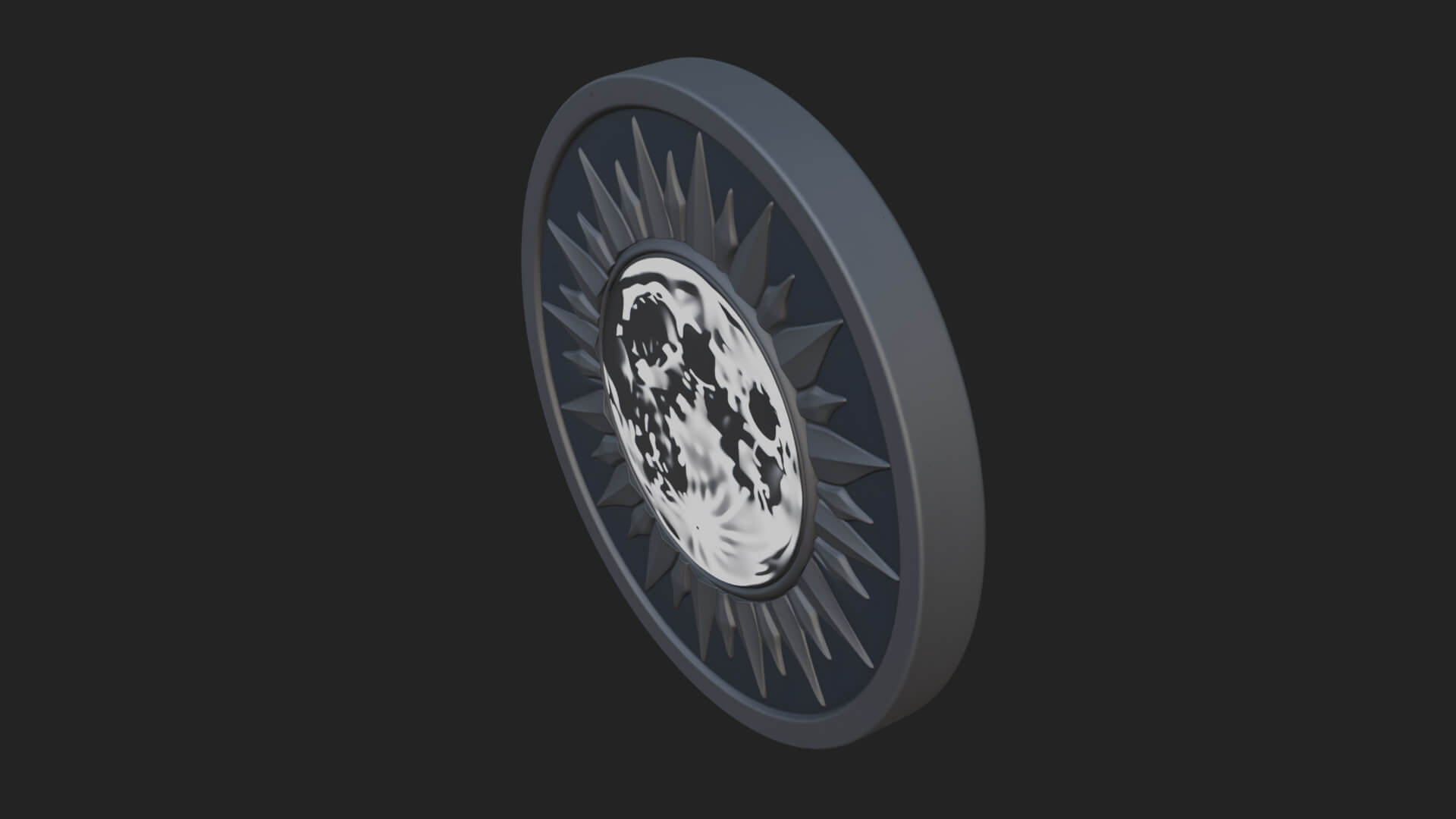 Sun Ray Moon Disc Plaque Design 1 3D Print Model 3D Model