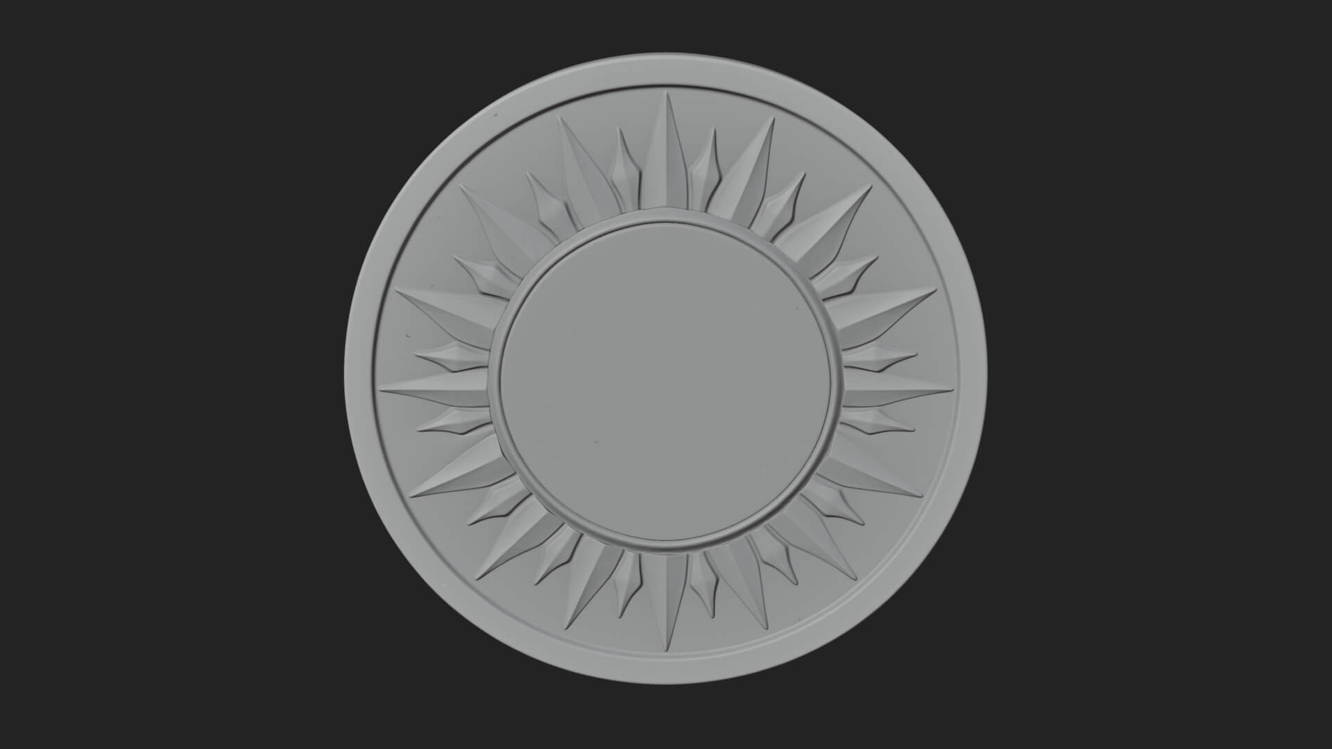 Sun Ray Moon Disc Plaque Design 1 3D Print Model 3D Model