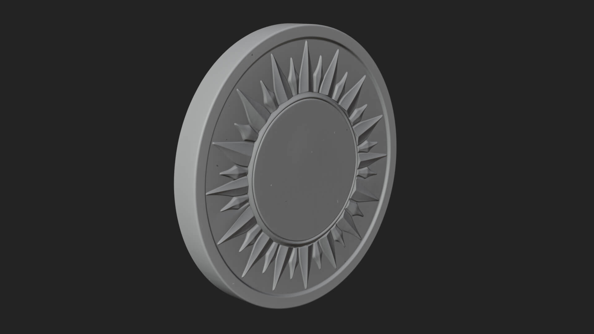 Sun Ray Moon Disc Plaque Design 1 3D Print Model 3D Model