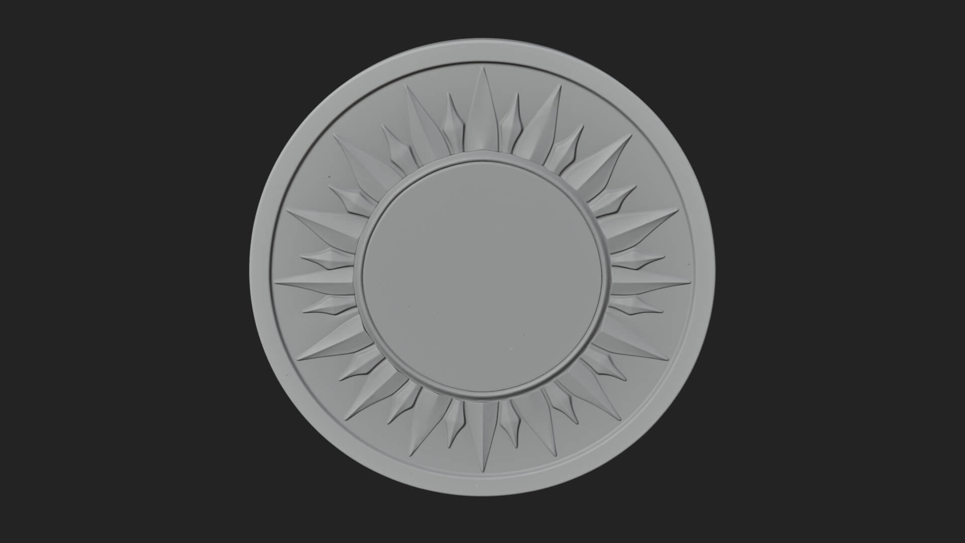 Sun Ray Moon Disc Plaque Design 1 3D Print Model 3D Model