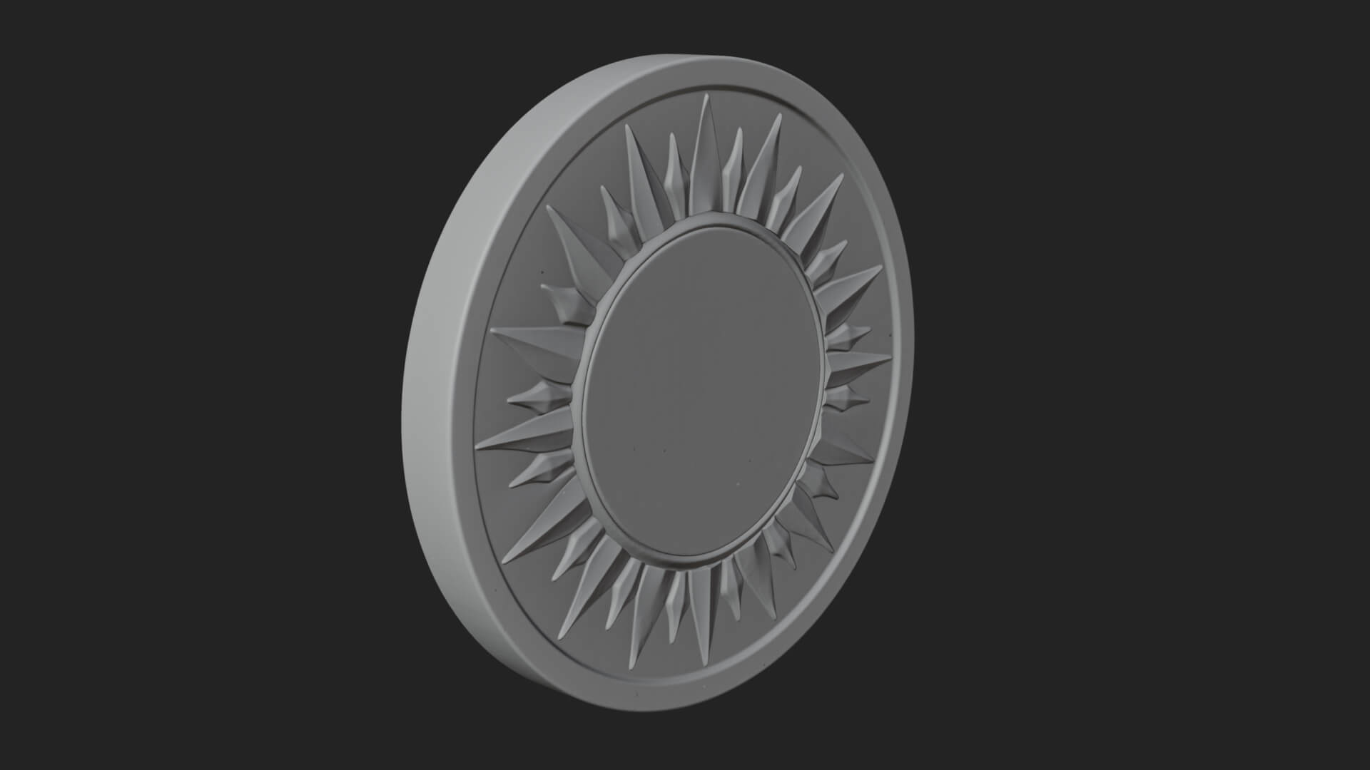 Sun Ray Moon Disc Plaque Design 1 3D Print Model 3D Model