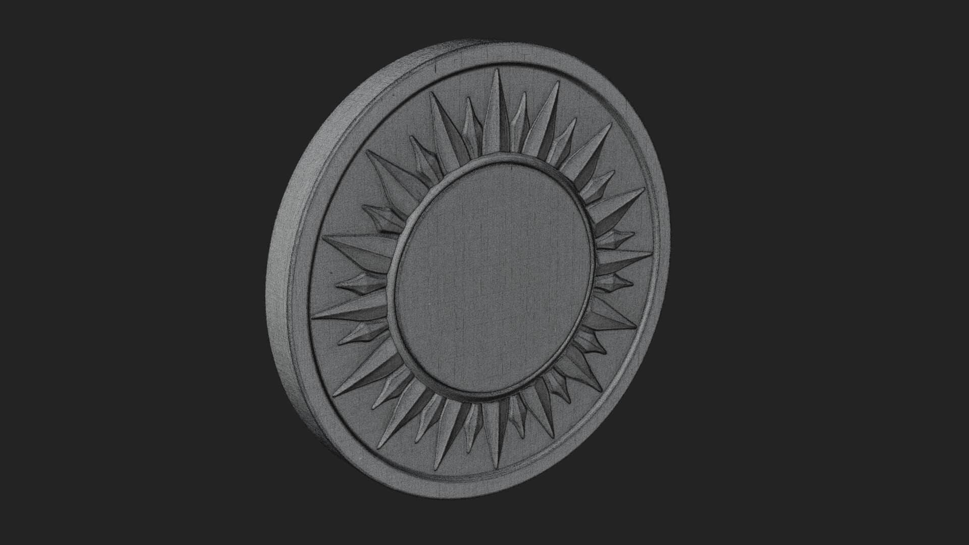 Sun Ray Moon Disc Plaque Design 1 3D Print Model 3D Model