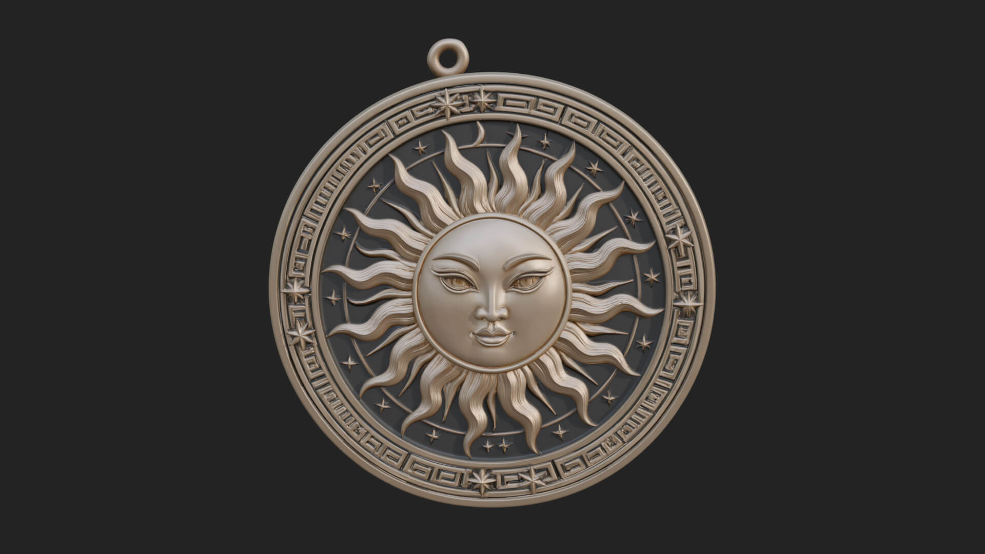 Sun Ray Moon Disc Plaque Design 10 3D Print Model 3D Model