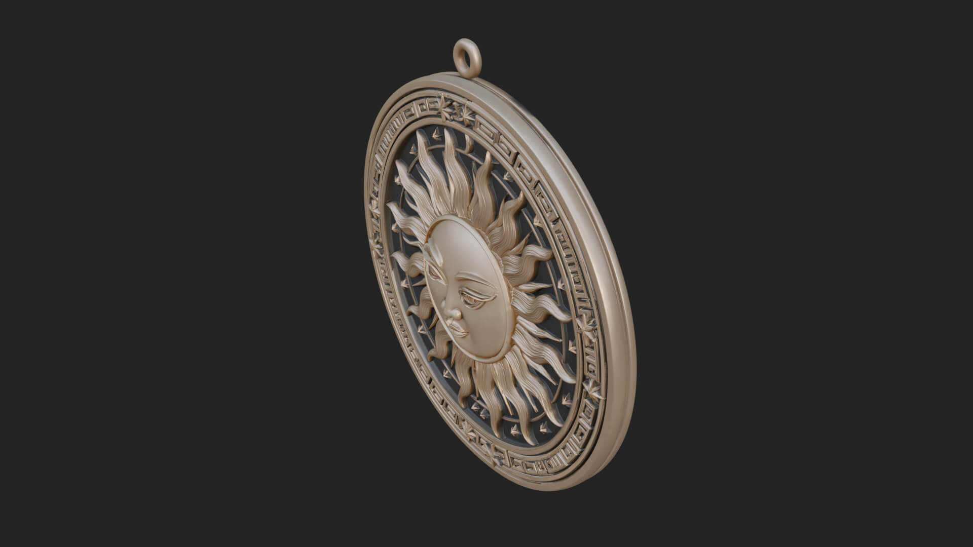 Sun Ray Moon Disc Plaque Design 10 3D Print Model 3D Model