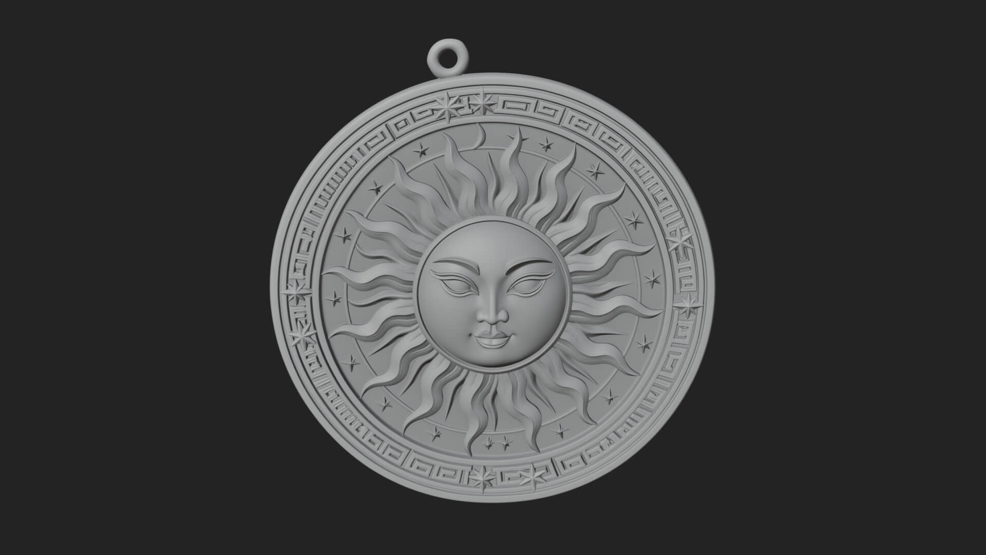 Sun Ray Moon Disc Plaque Design 10 3D Print Model 3D Model