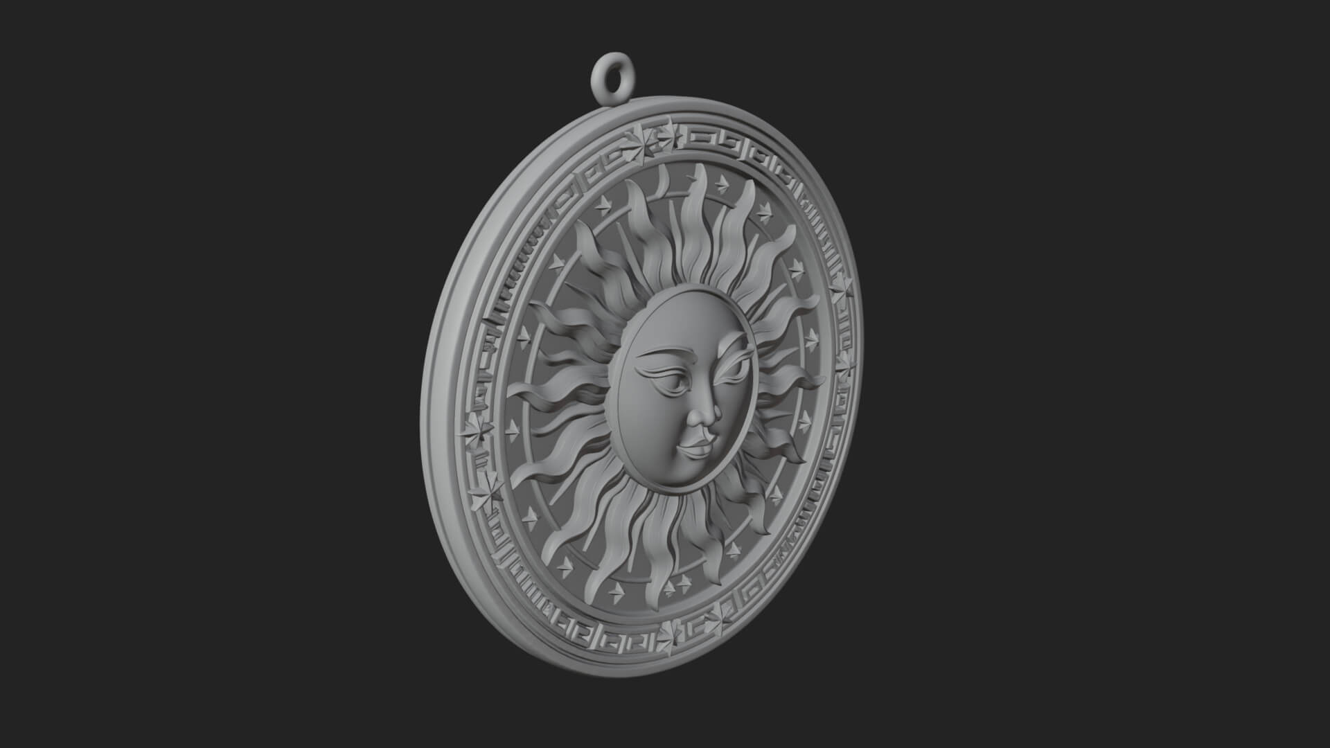Sun Ray Moon Disc Plaque Design 10 3D Print Model 3D Model