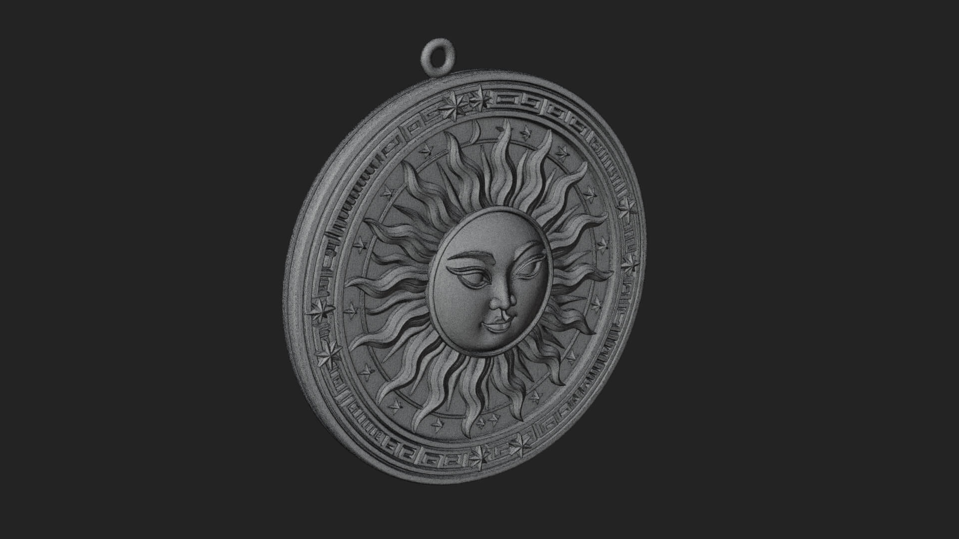 Sun Ray Moon Disc Plaque Design 10 3D Print Model 3D Model