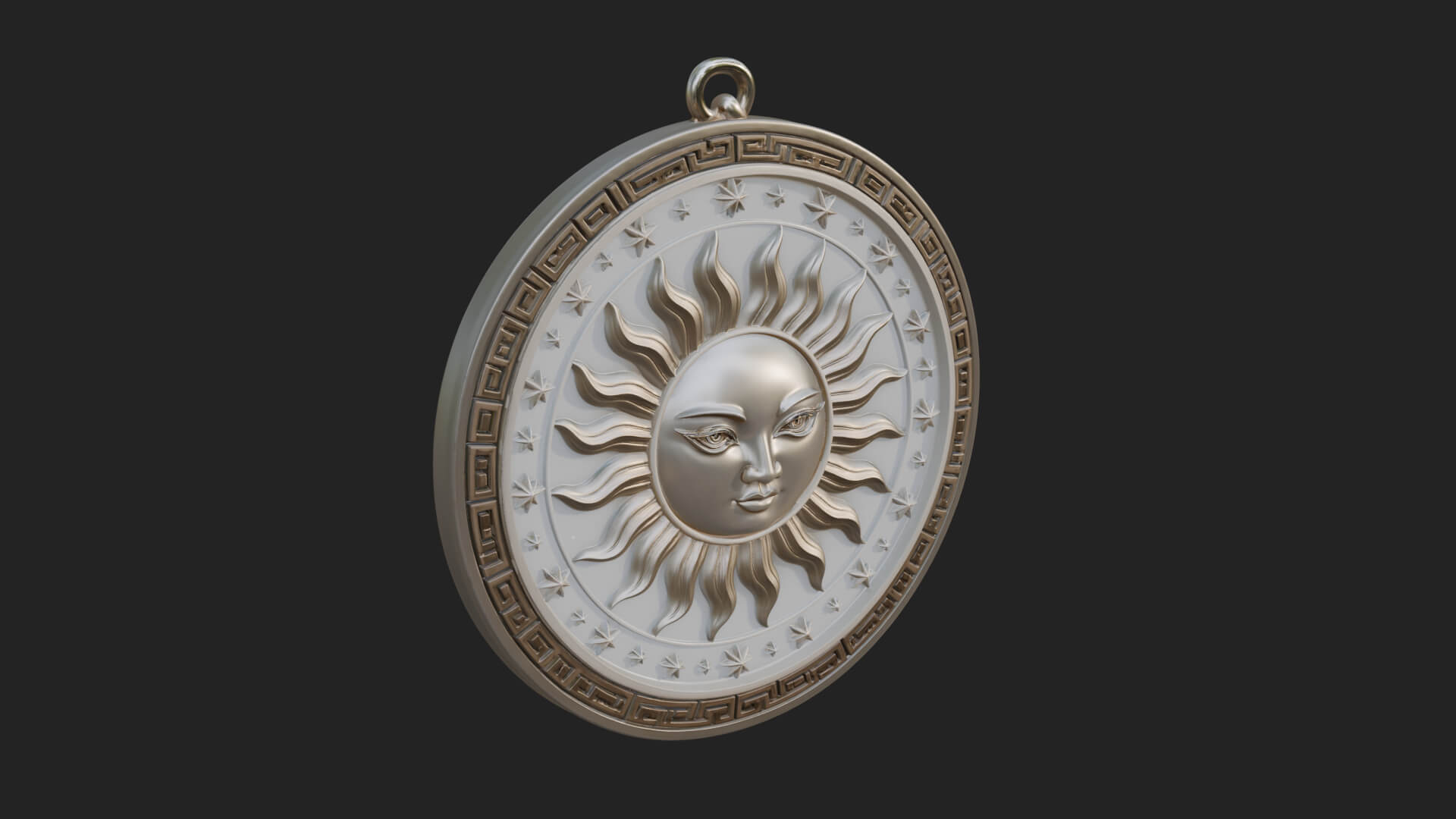 Sun Ray Moon Disc Plaque Design 11 3D Print Model 3D Model