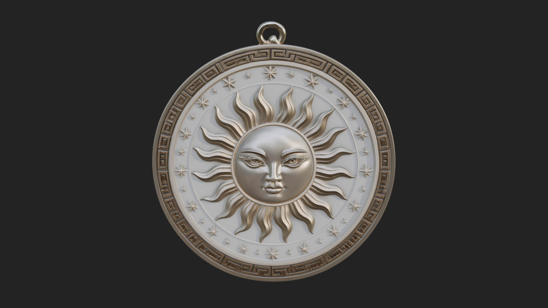 Sun Ray Moon Disc Plaque Design 11 3D Print Model 3D Model