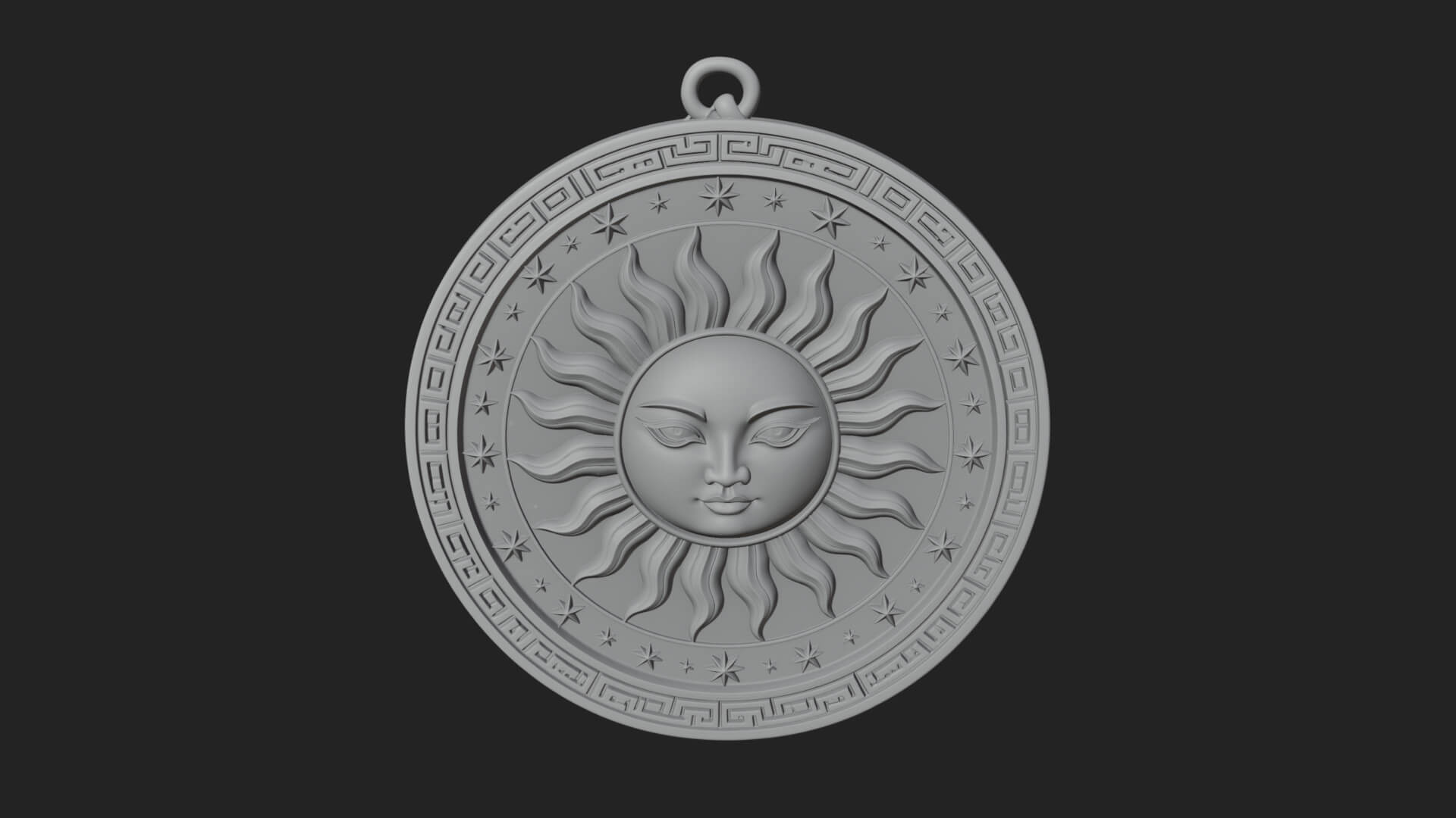 Sun Ray Moon Disc Plaque Design 11 3D Print Model 3D Model