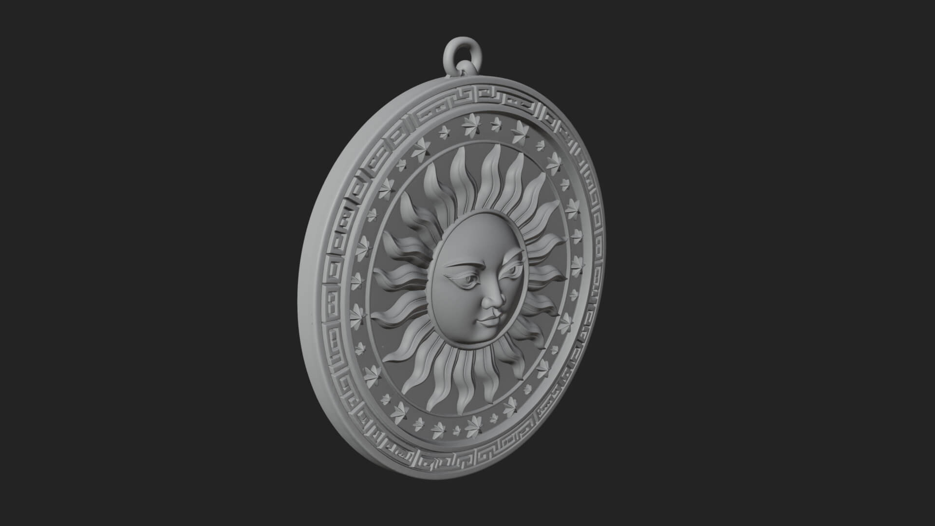 Sun Ray Moon Disc Plaque Design 11 3D Print Model 3D Model