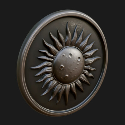 Sun Ray Moon Disc Plaque Design 3 3D Print Model