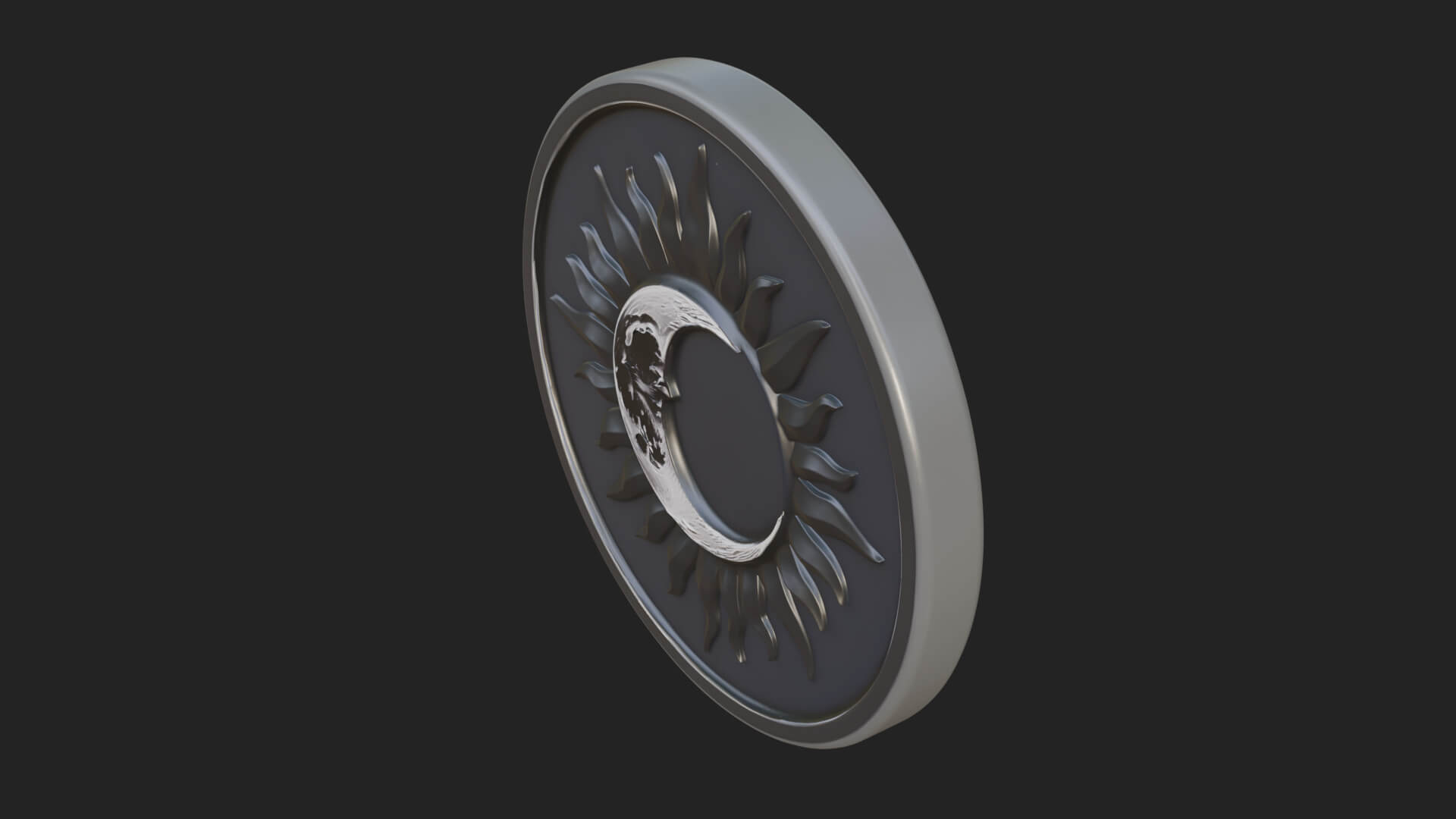 Sun Ray Moon Disc Plaque Design 4 3D Print Model 3D Model