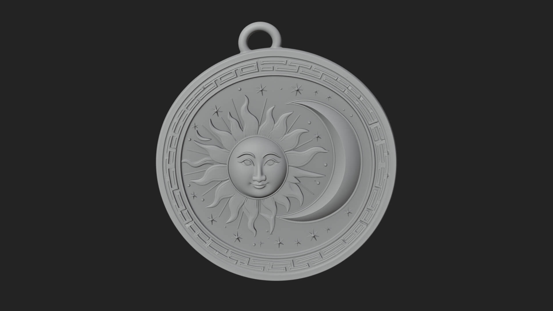 Sun Ray Moon Disc Plaque Design 5 3D Print Model 3D Model