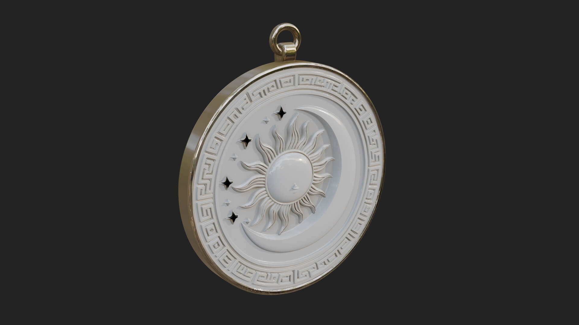 Sun Ray Moon Disc Plaque Design 6 3D Print Model 3D Model