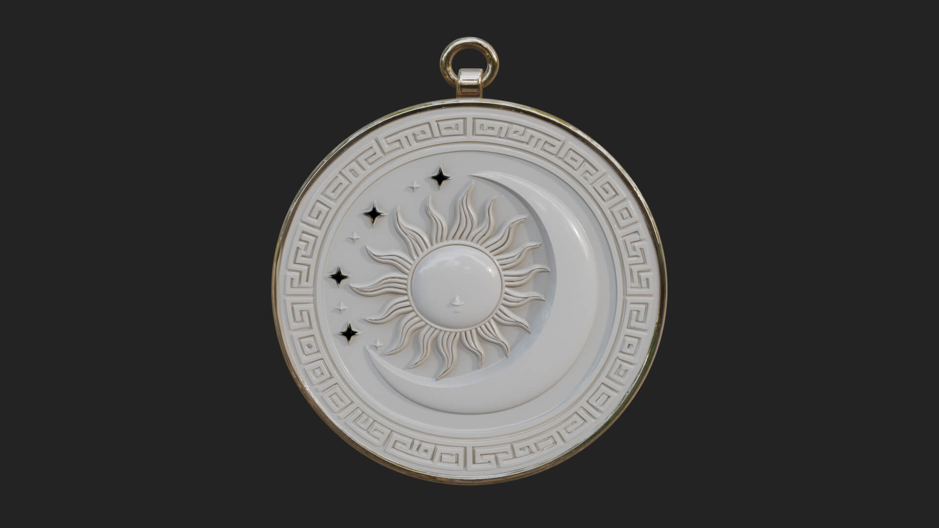Sun Ray Moon Disc Plaque Design 6 3D Print Model 3D Model