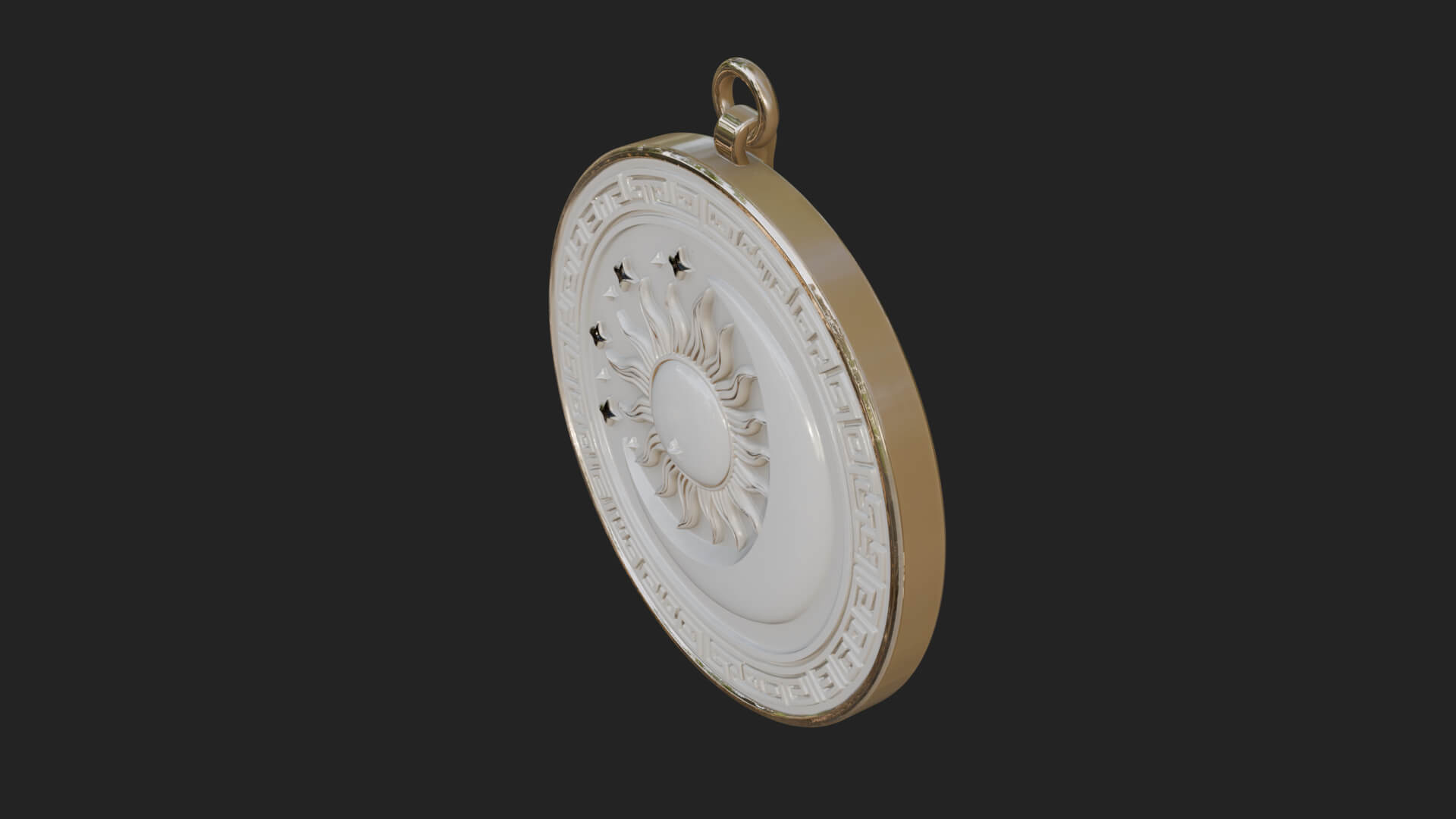 Sun Ray Moon Disc Plaque Design 6 3D Print Model 3D Model