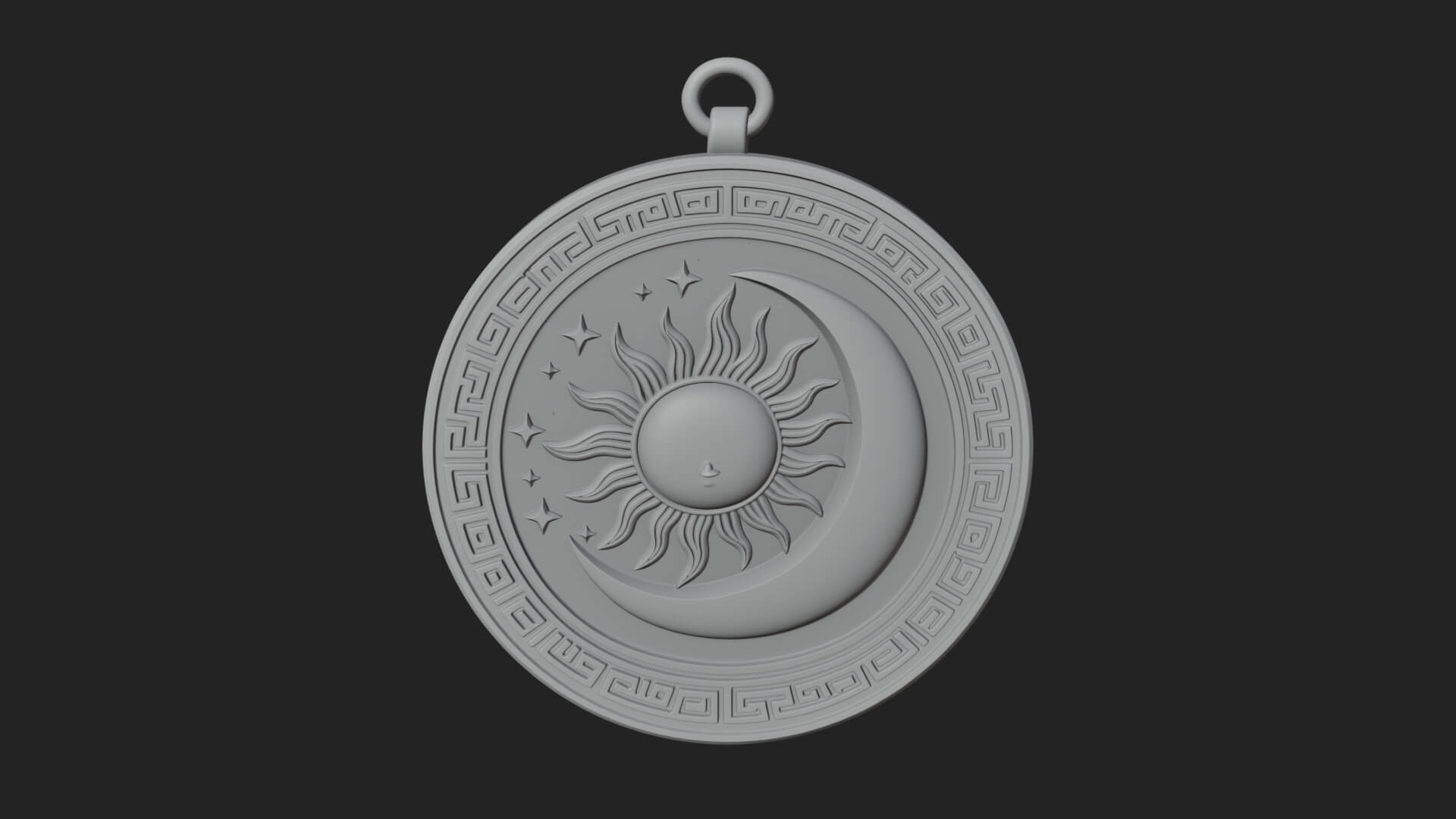 Sun Ray Moon Disc Plaque Design 6 3D Print Model 3D Model