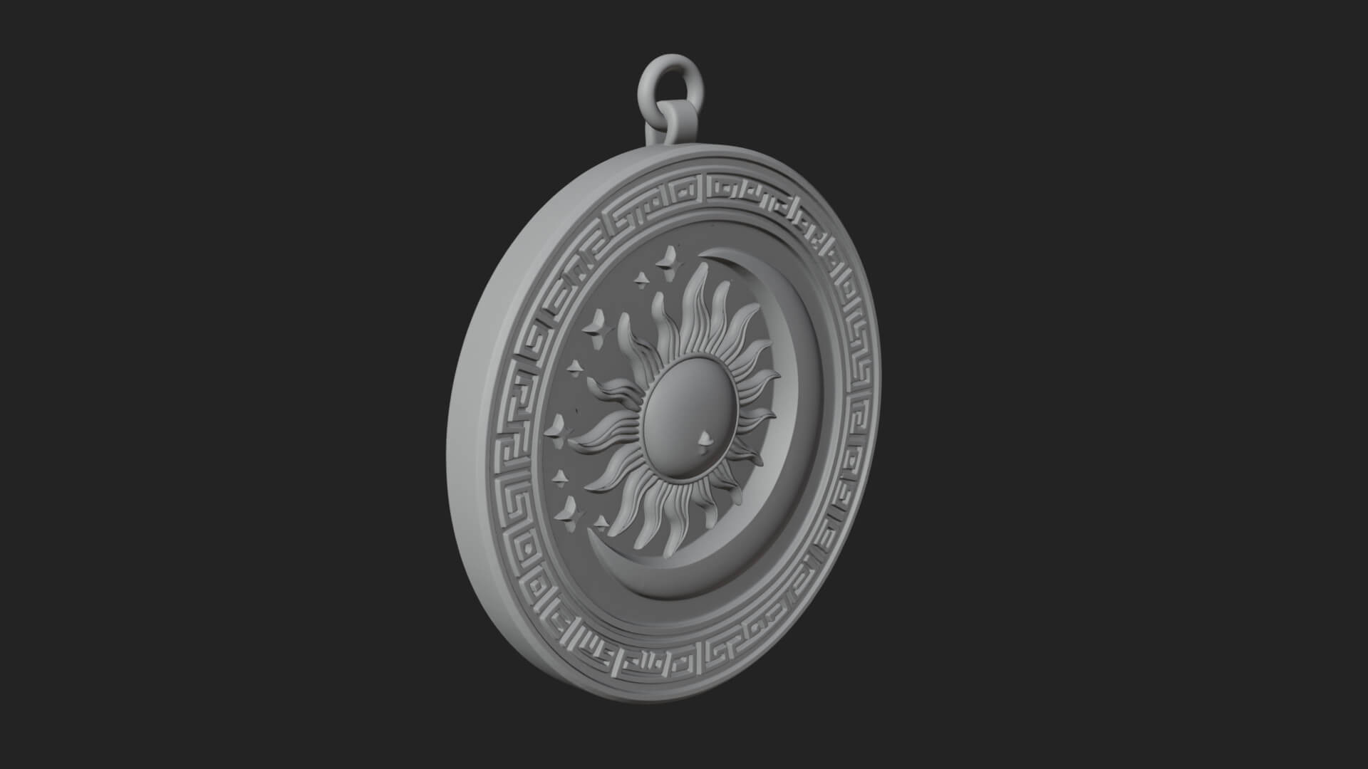 Sun Ray Moon Disc Plaque Design 6 3D Print Model 3D Model