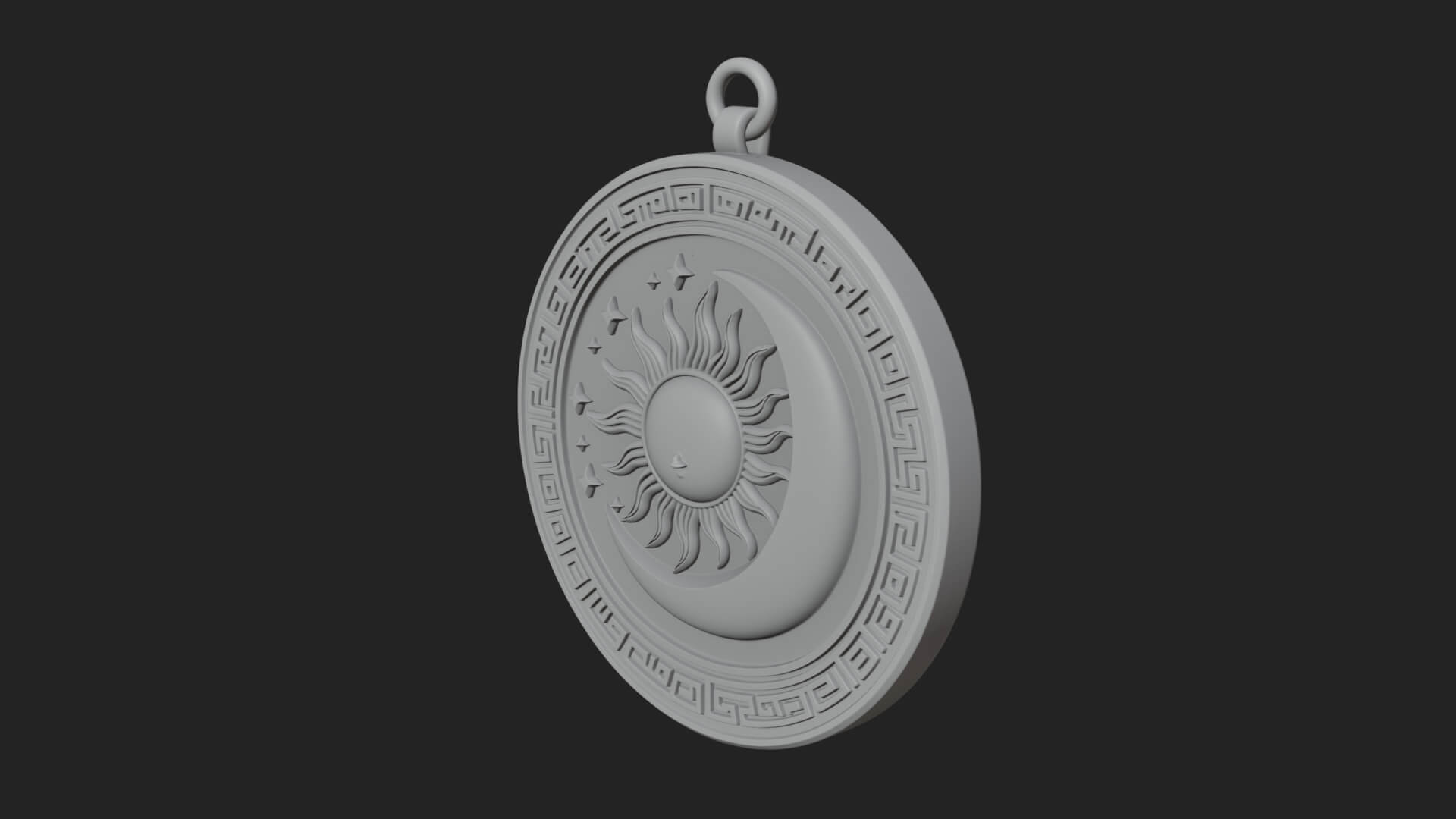 Sun Ray Moon Disc Plaque Design 6 3D Print Model 3D Model