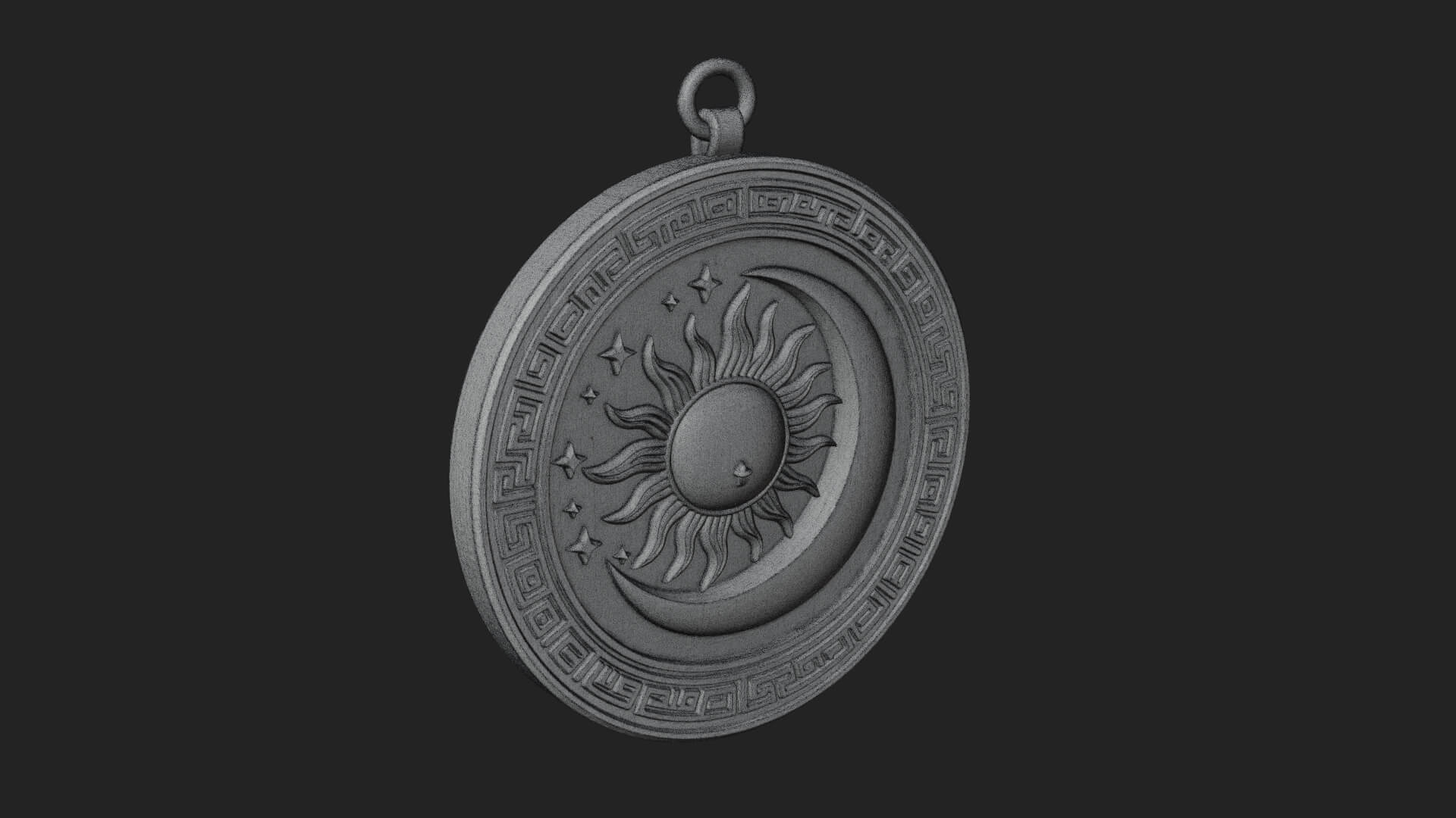Sun Ray Moon Disc Plaque Design 6 3D Print Model 3D Model