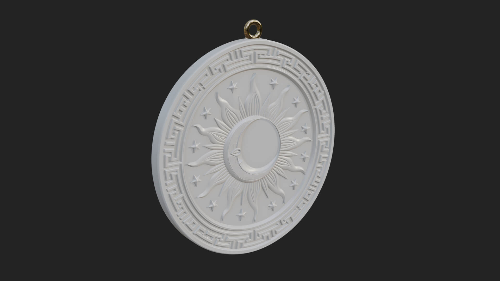 Sun Ray Moon Disc Plaque Design 7 3D Print Model 3D Model