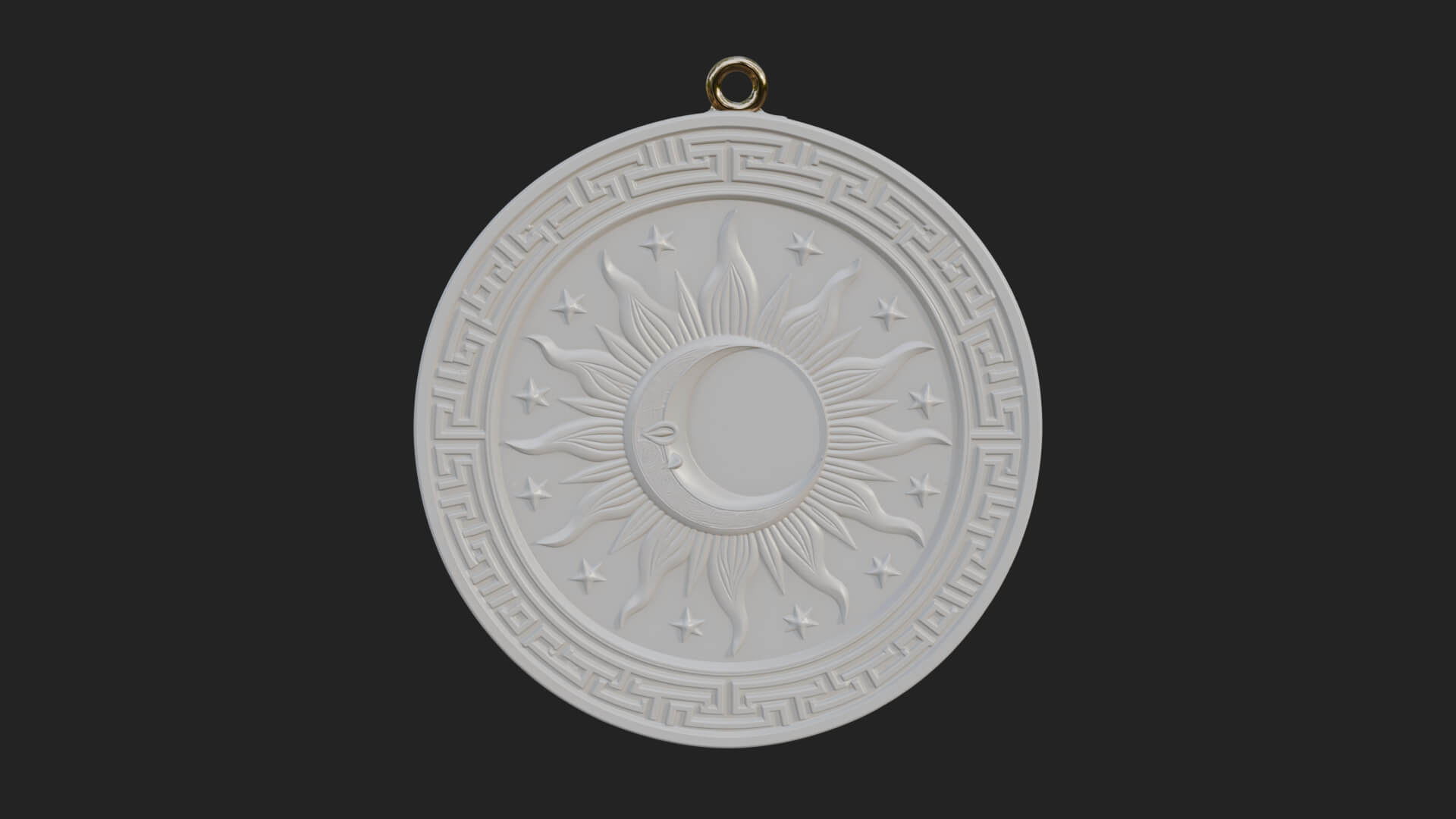 Sun Ray Moon Disc Plaque Design 7 3D Print Model 3D Model