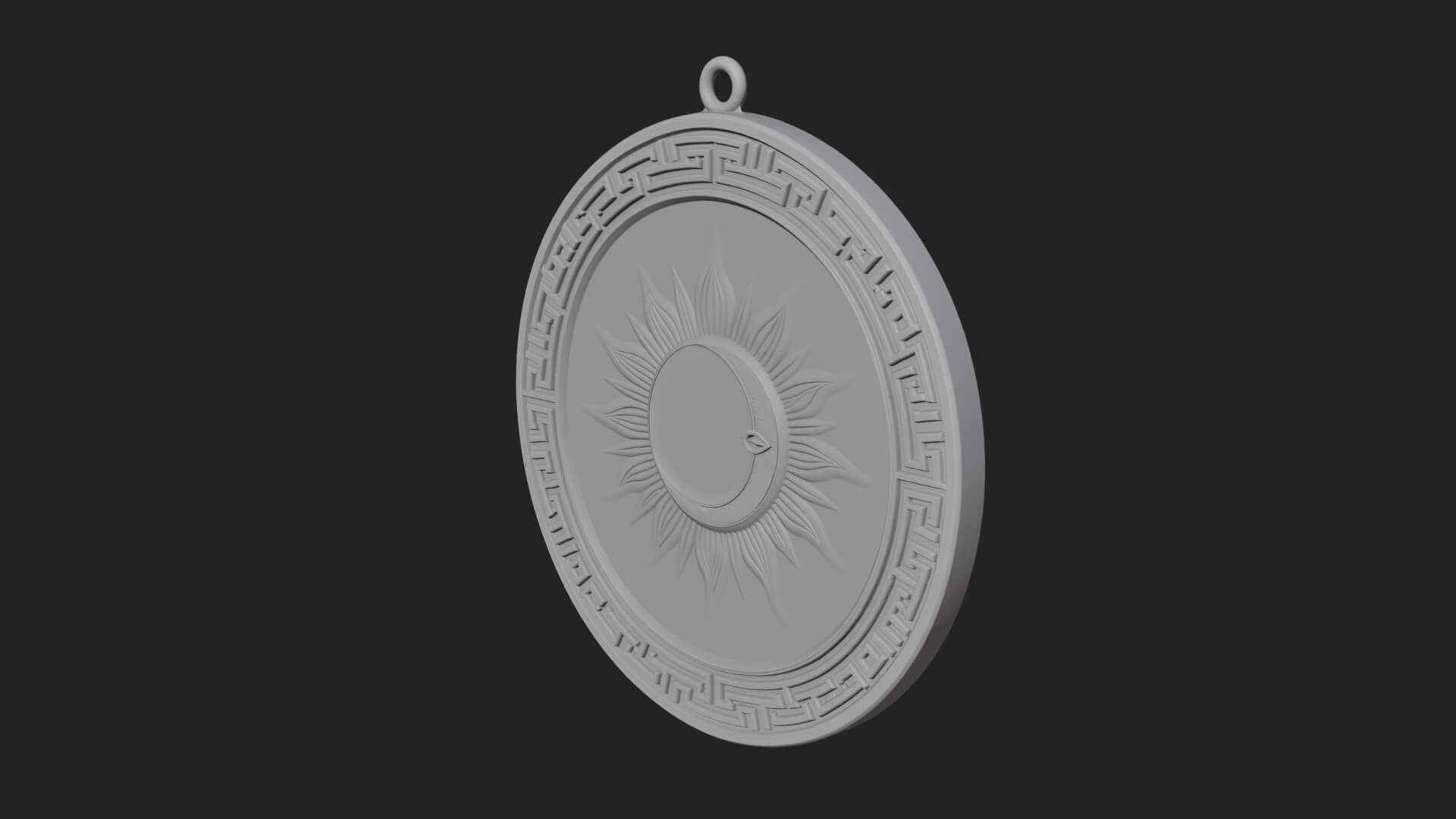 Sun Ray Moon Disc Plaque Design 7 3D Print Model 3D Model