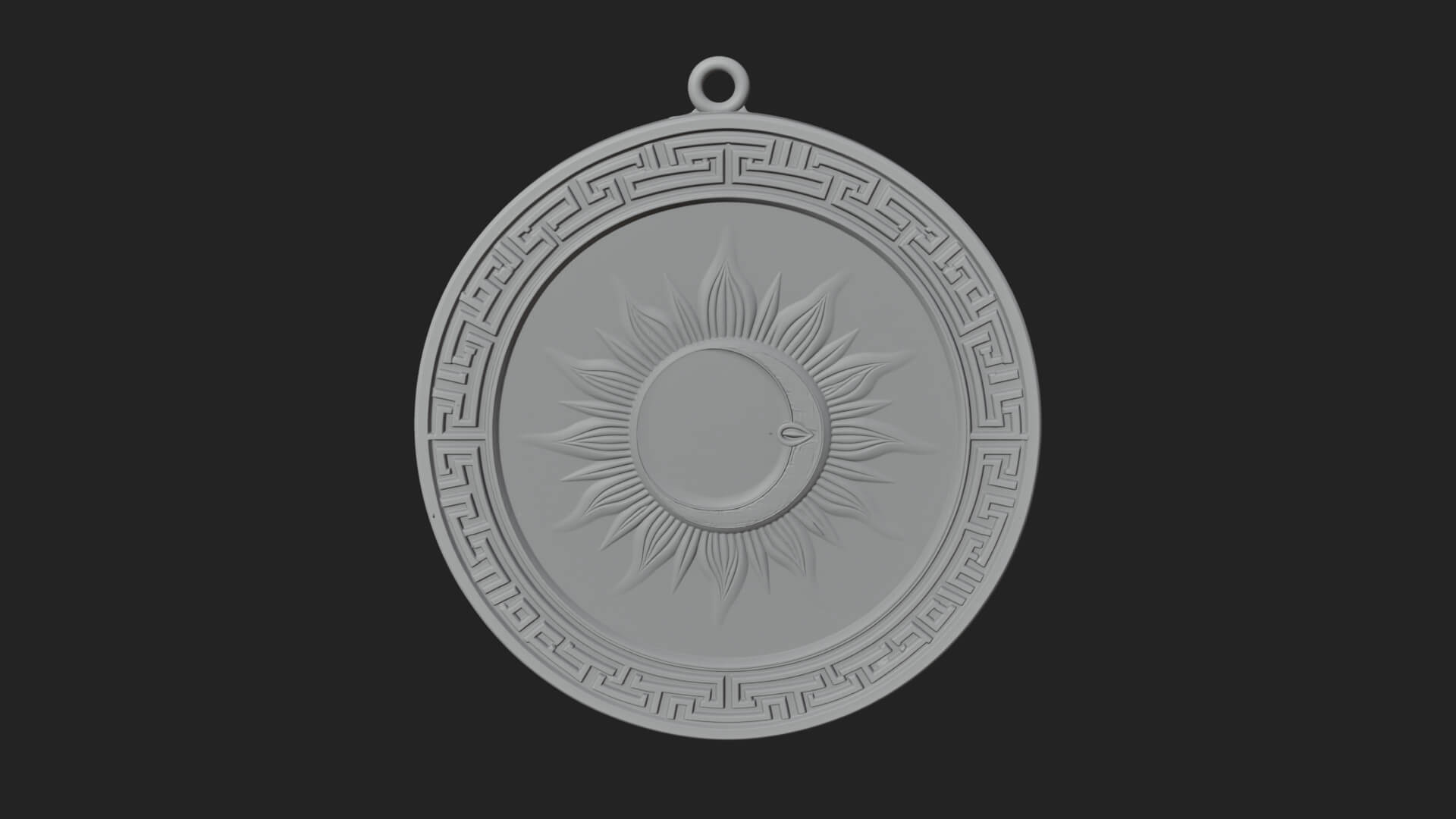 Sun Ray Moon Disc Plaque Design 7 3D Print Model 3D Model