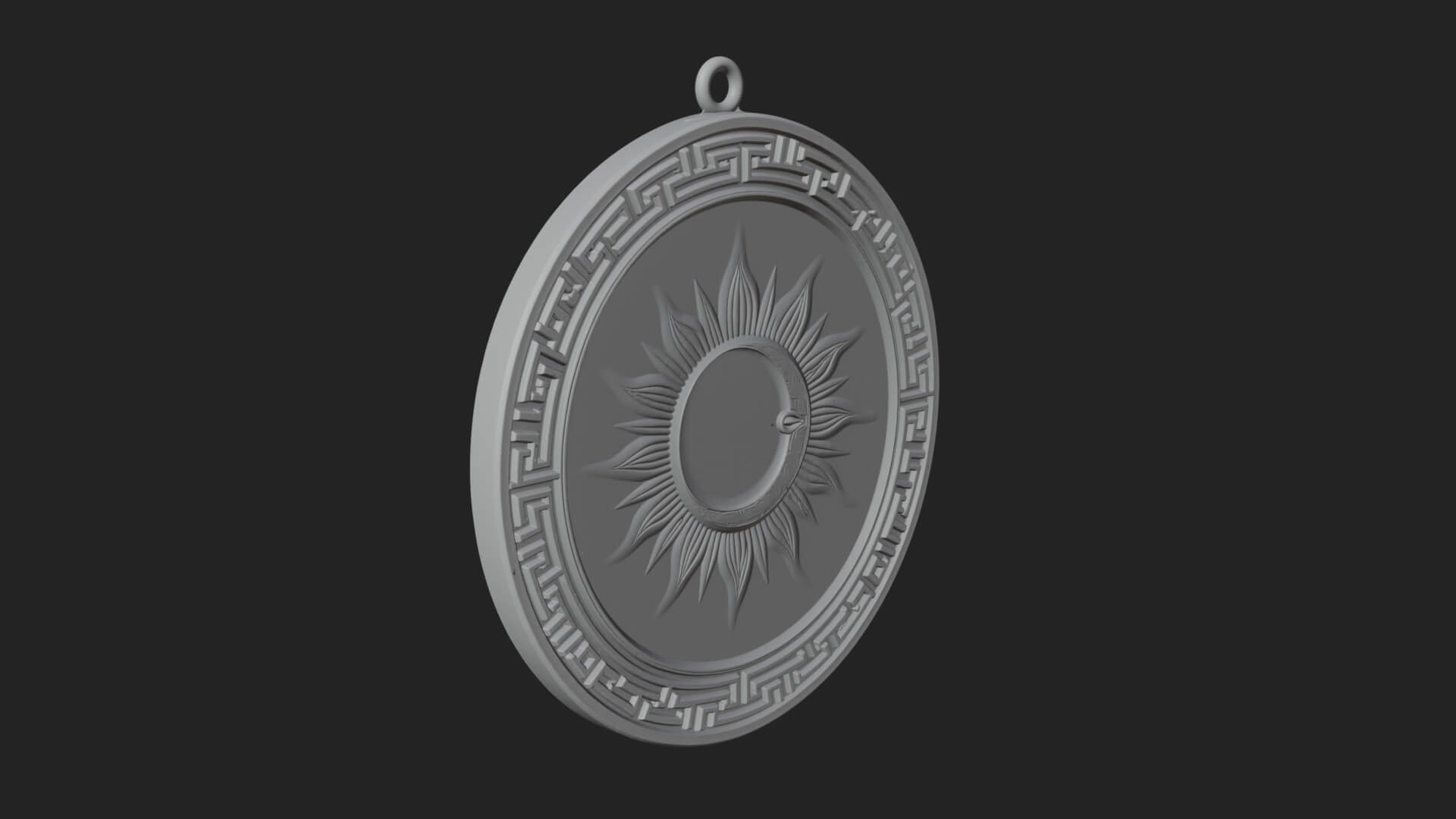 Sun Ray Moon Disc Plaque Design 7 3D Print Model 3D Model