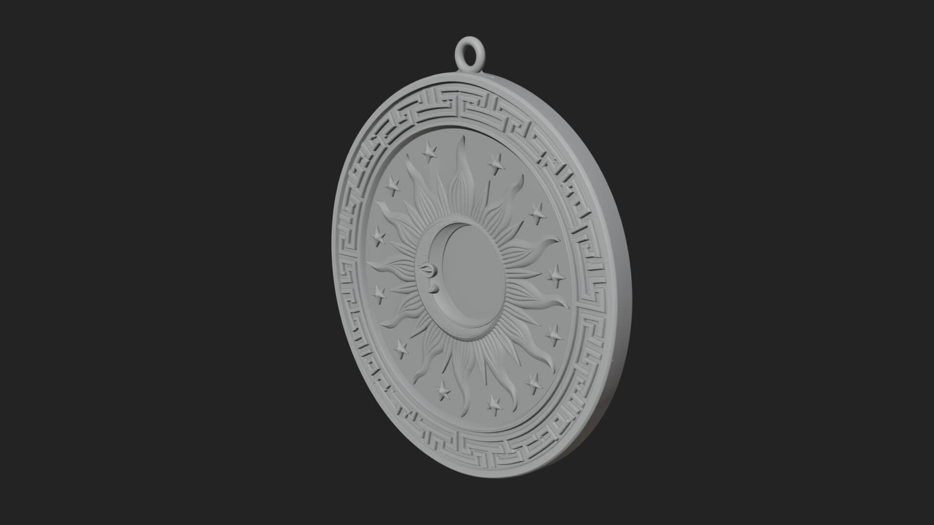 Sun Ray Moon Disc Plaque Design 7 3D Print Model 3D Model