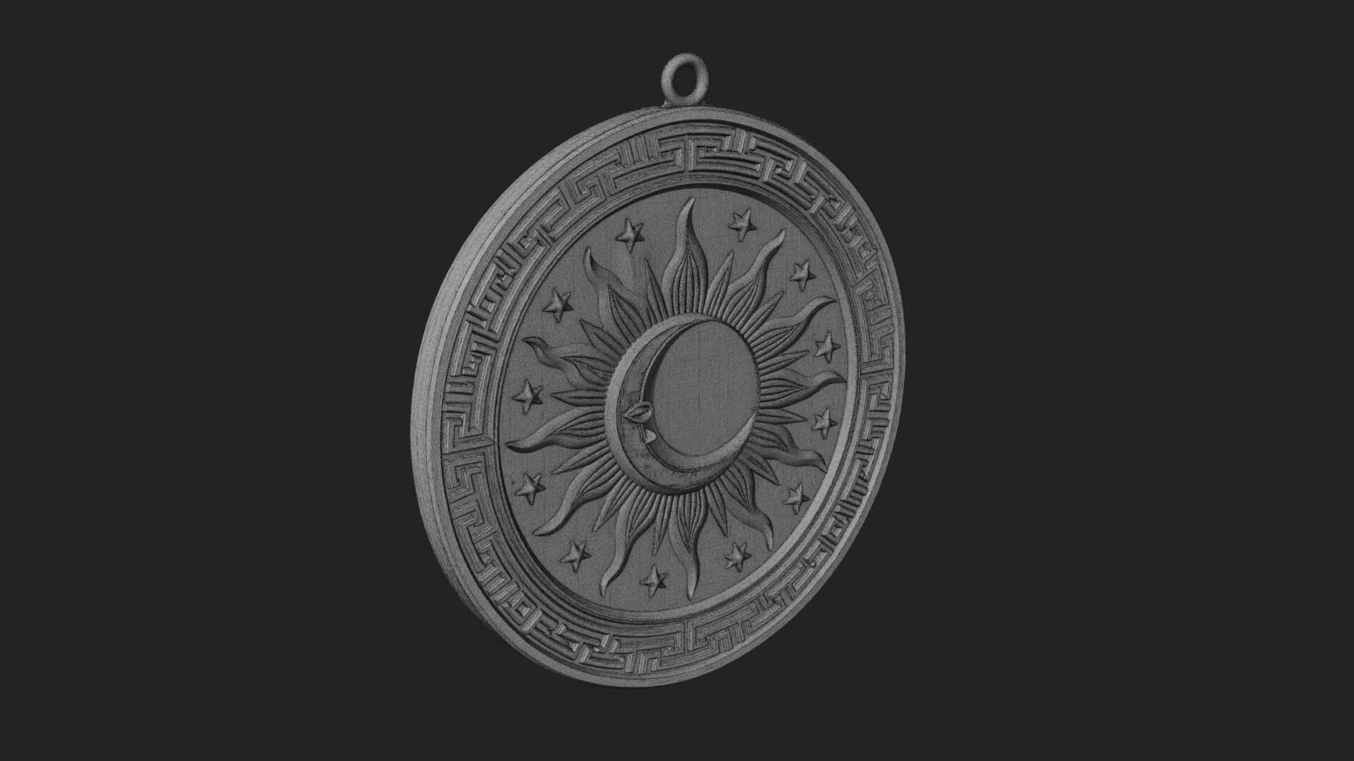 Sun Ray Moon Disc Plaque Design 7 3D Print Model 3D Model