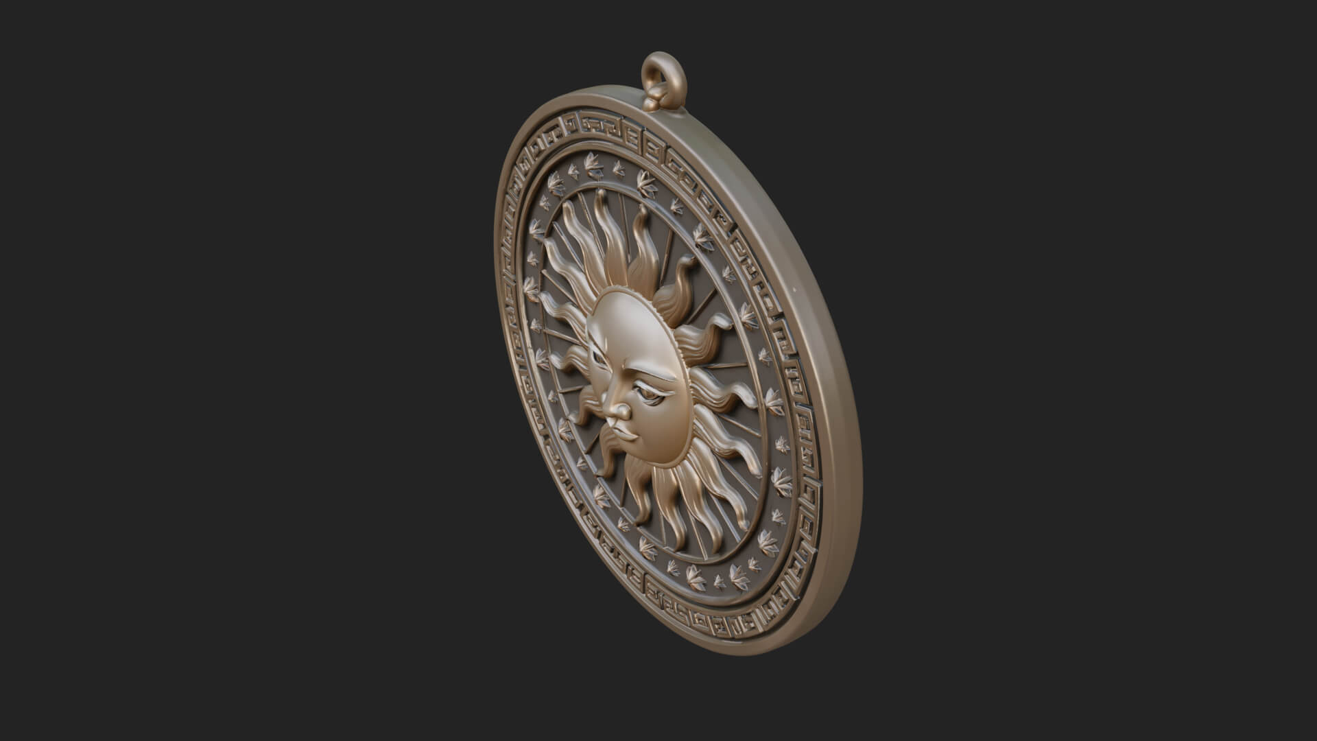 Sun Ray Moon Disc Plaque Design 9 3D Print Model 3D Model