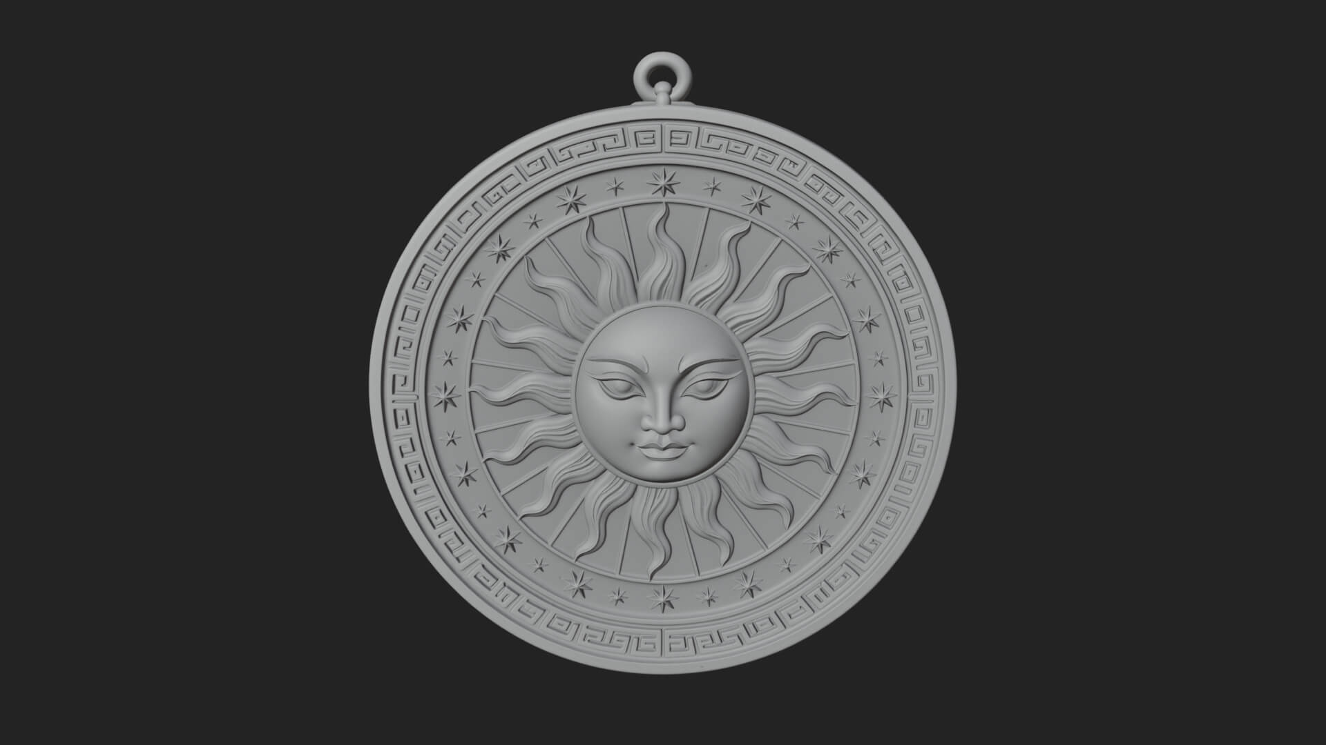 Sun Ray Moon Disc Plaque Design 9 3D Print Model 3D Model