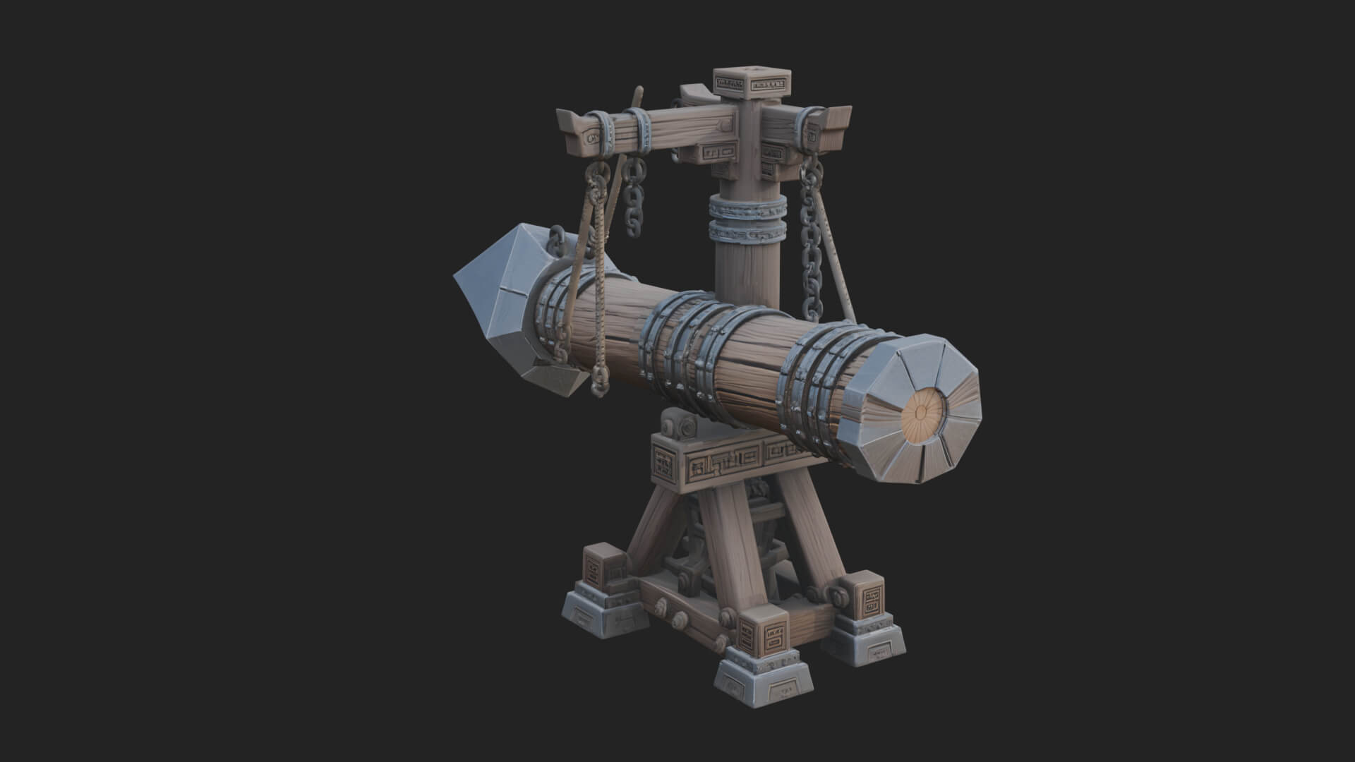 Suspended Battering Ram Model Design 2 3D Print Model 3D Model