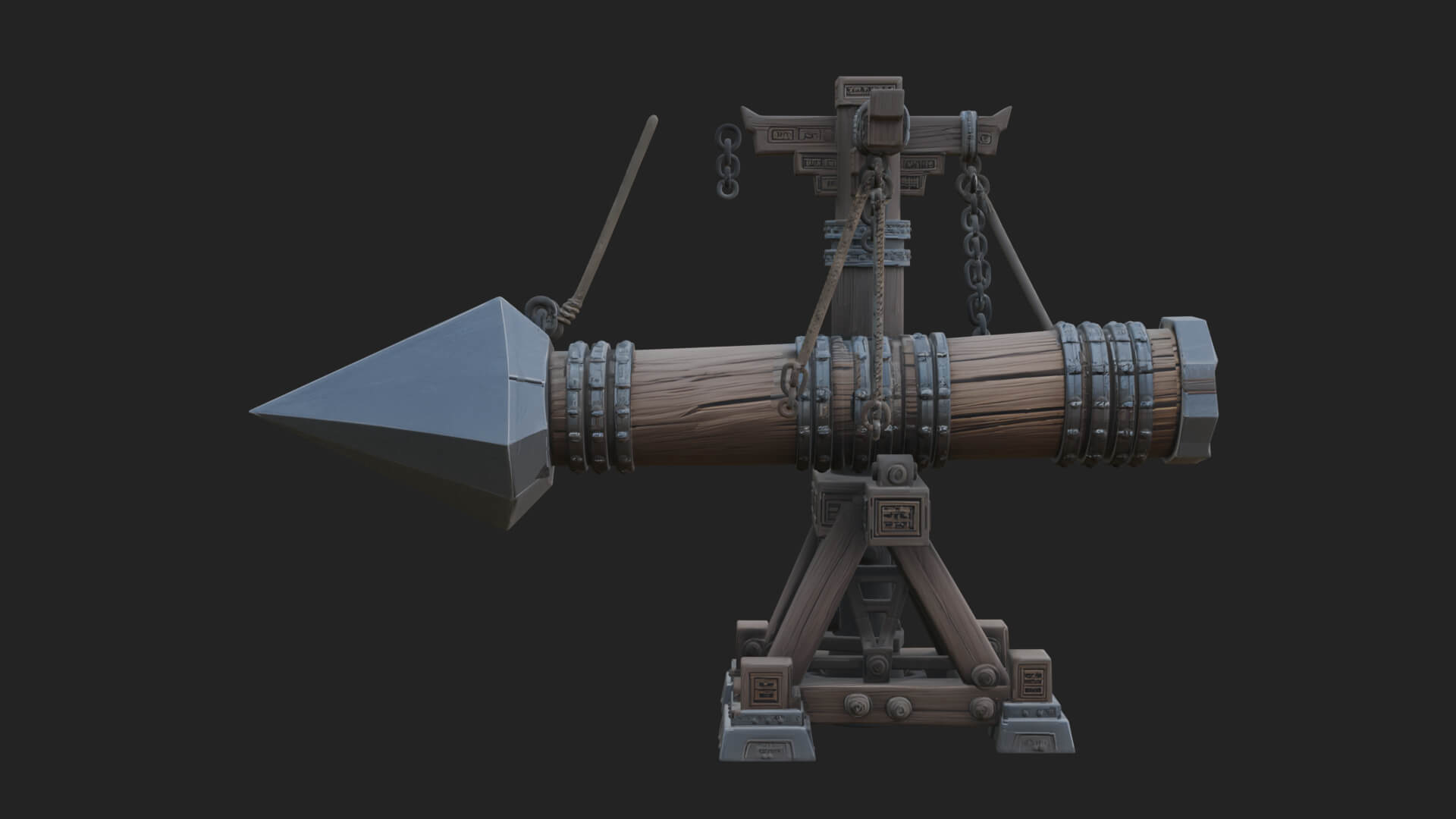 Suspended Battering Ram Model Design 2 3D Print Model 3D Model