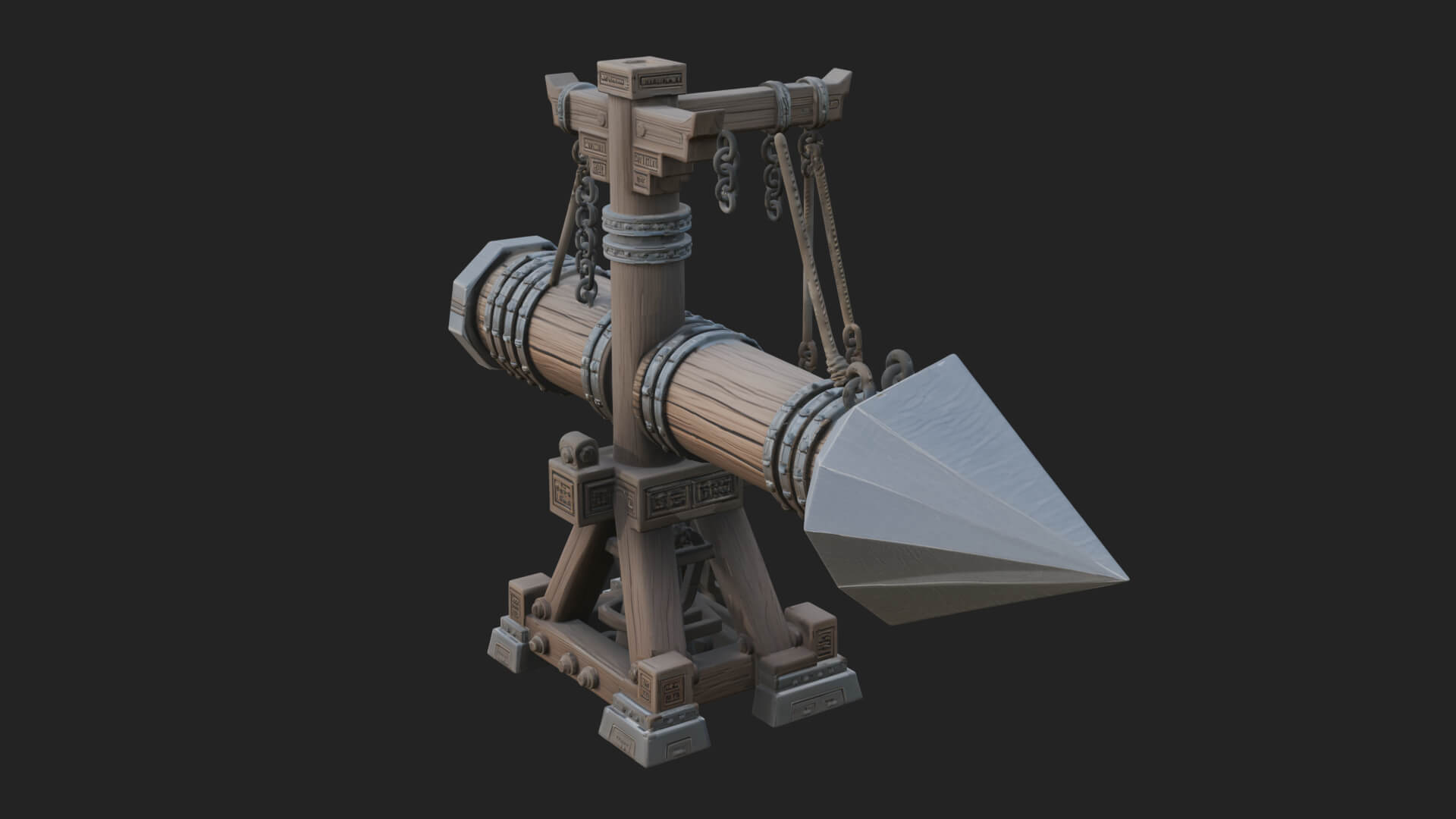 Suspended Battering Ram Model Design 2 3D Print Model 3D Model