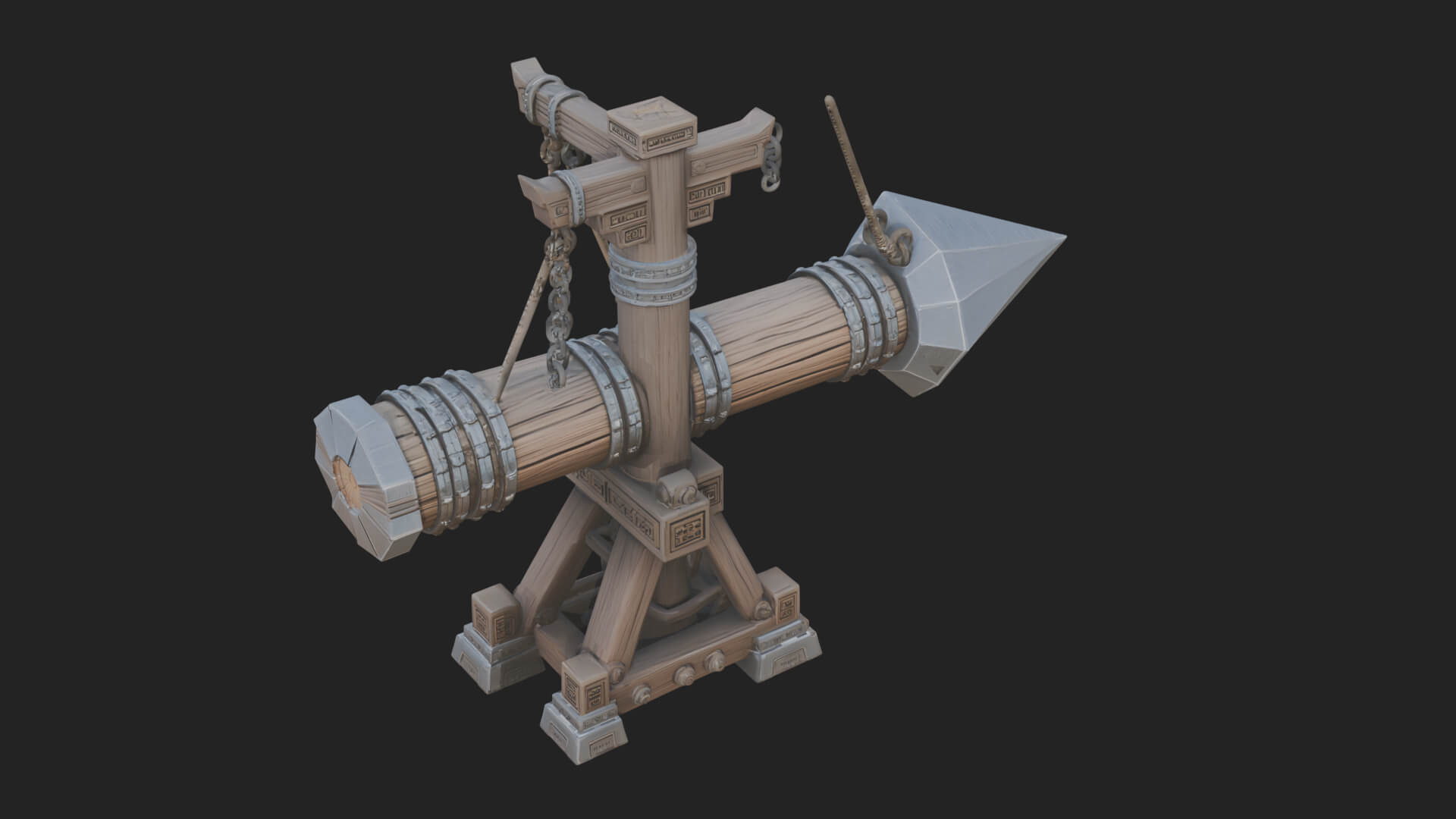 Suspended Battering Ram Model Design 2 3D Print Model 3D Model