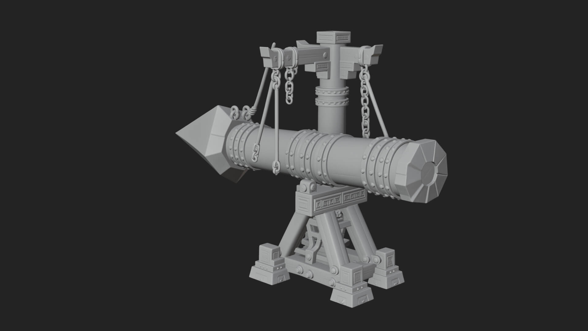 Suspended Battering Ram Model Design 2 3D Print Model 3D Model