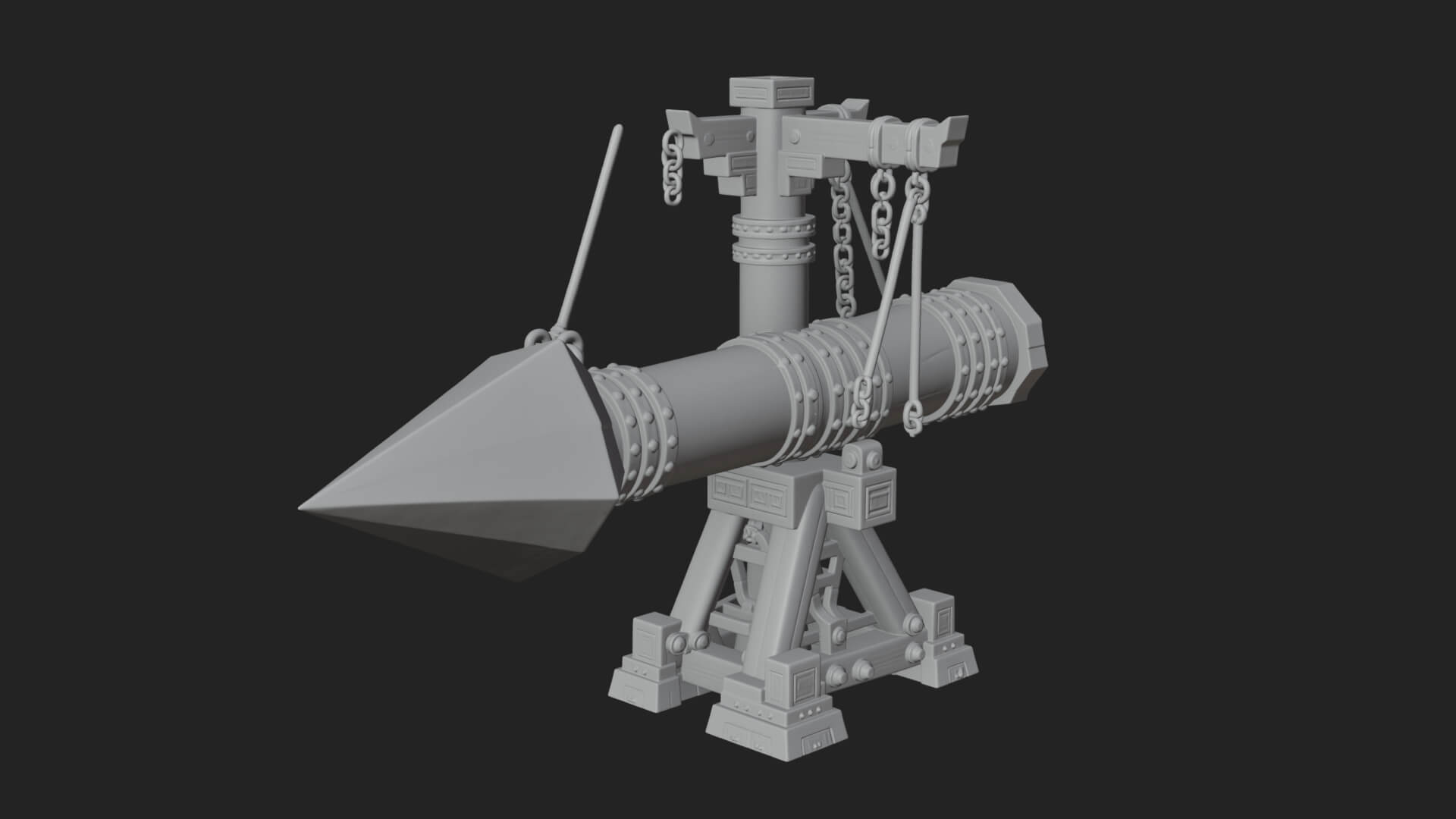 Suspended Battering Ram Model Design 2 3D Print Model 3D Model
