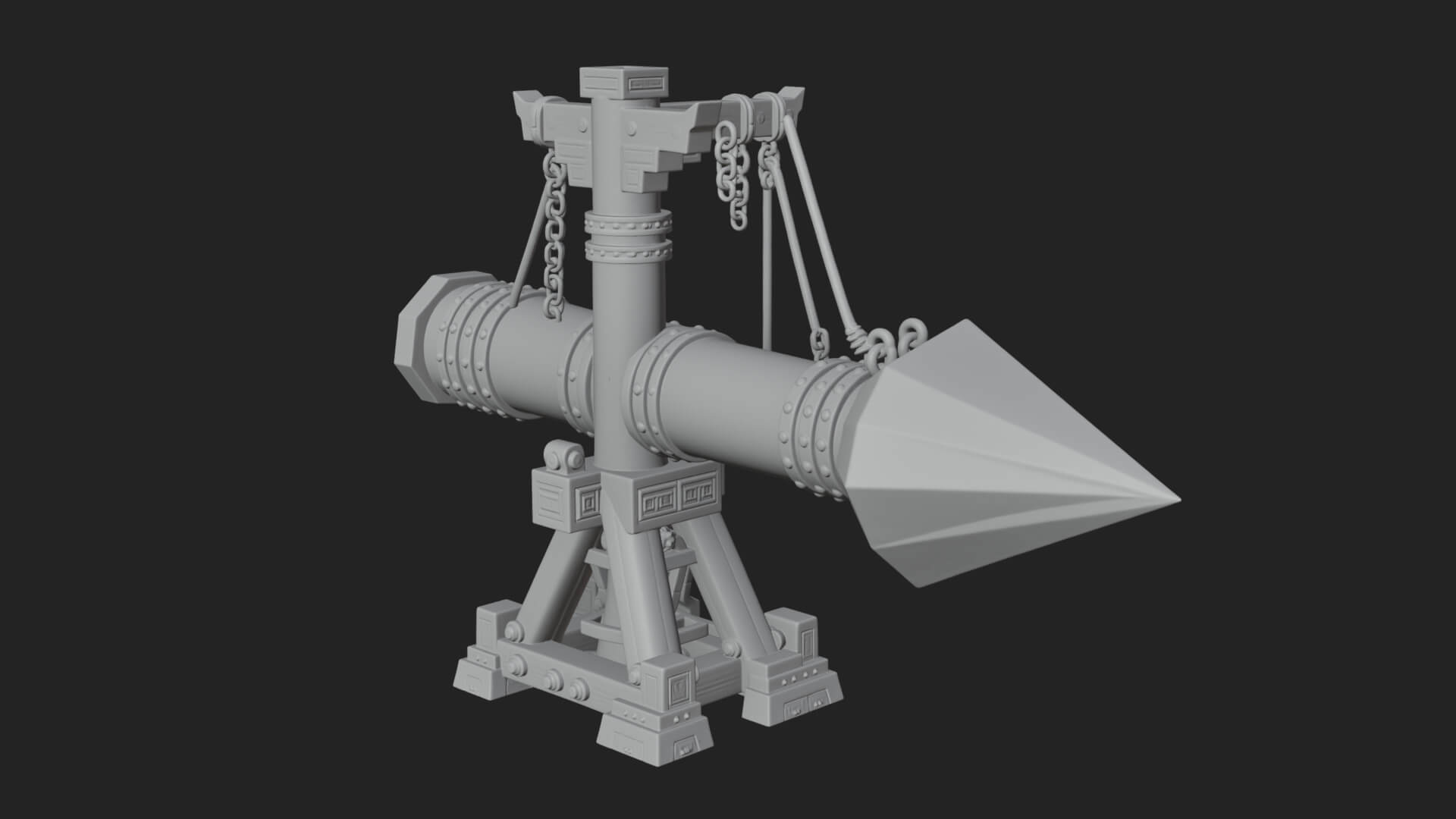 Suspended Battering Ram Model Design 2 3D Print Model 3D Model