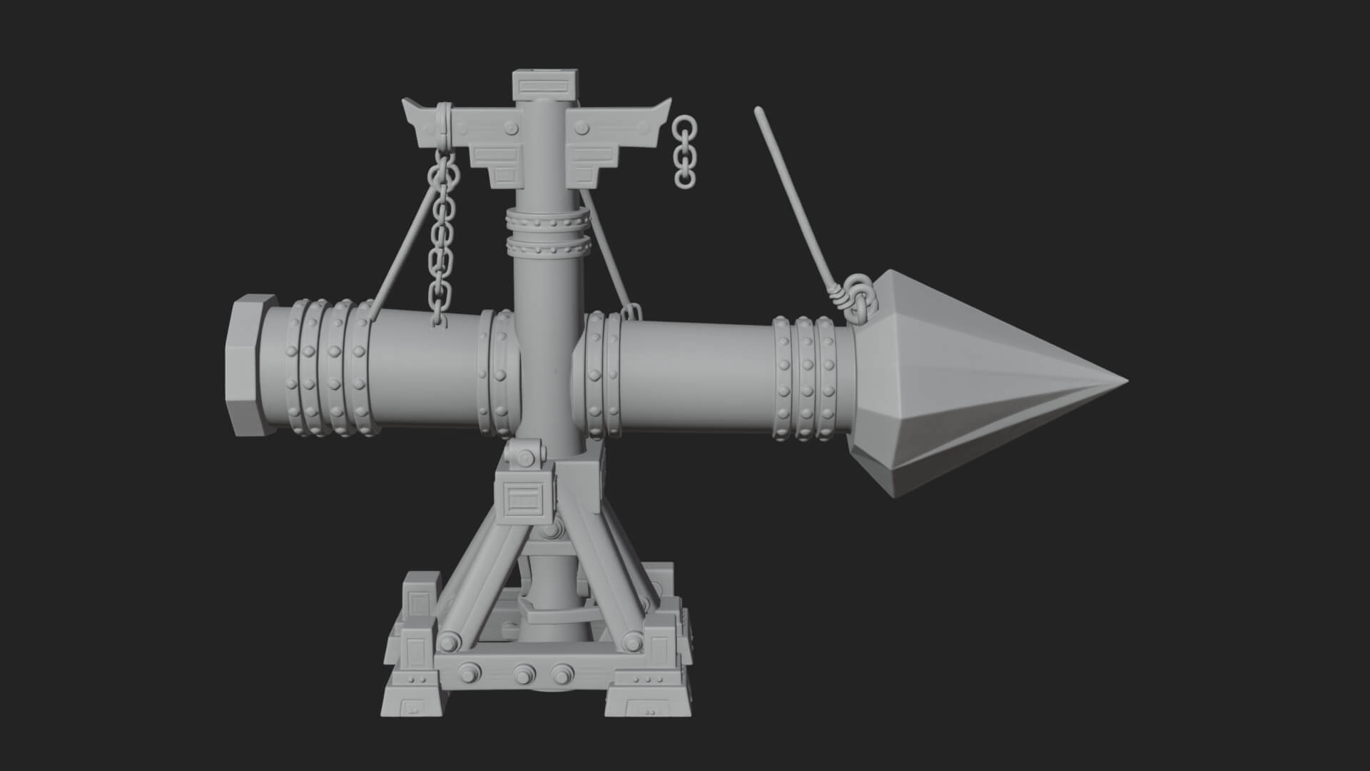 Suspended Battering Ram Model Design 2 3D Print Model 3D Model