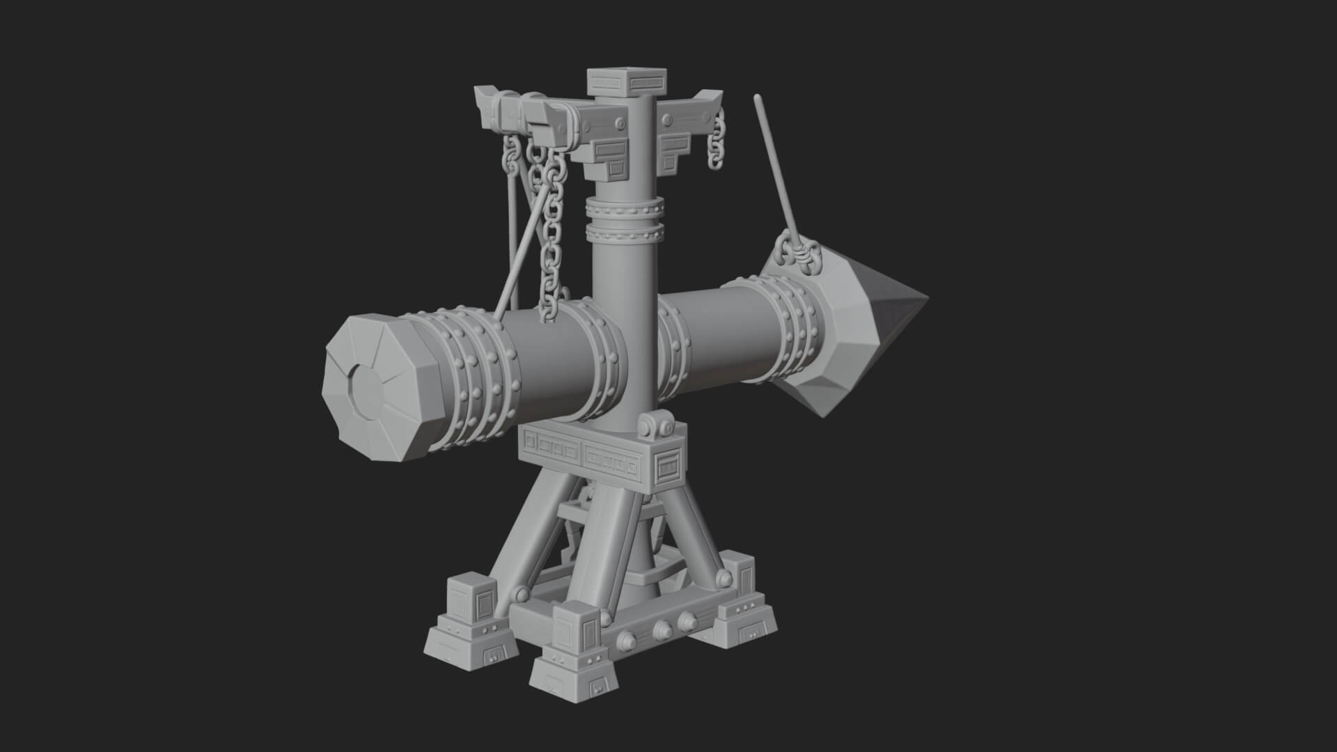 Suspended Battering Ram Model Design 2 3D Print Model 3D Model