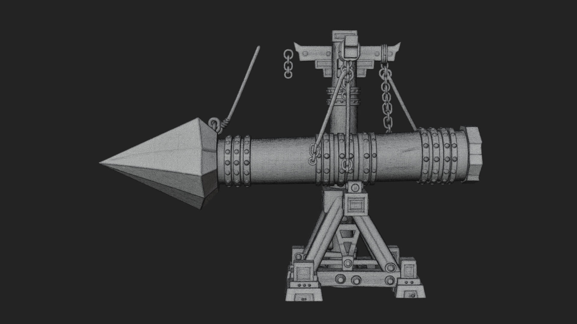 Suspended Battering Ram Model Design 2 3D Print Model 3D Model