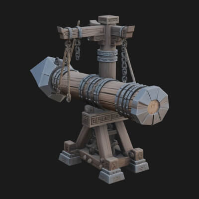 Suspended Battering Ram Model Design 2 3D Print Model