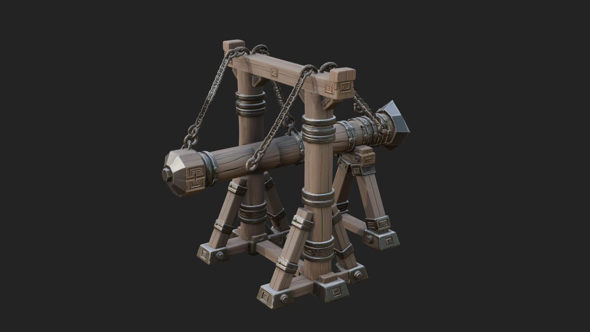 Suspended Battering Ram Model Design 3 3D Print Model 3D Model