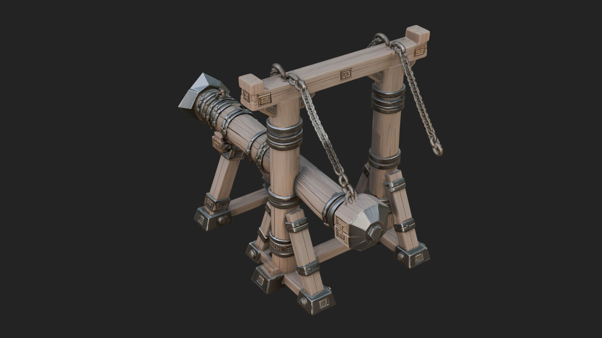 Suspended Battering Ram Model Design 3 3D Print Model 3D Model