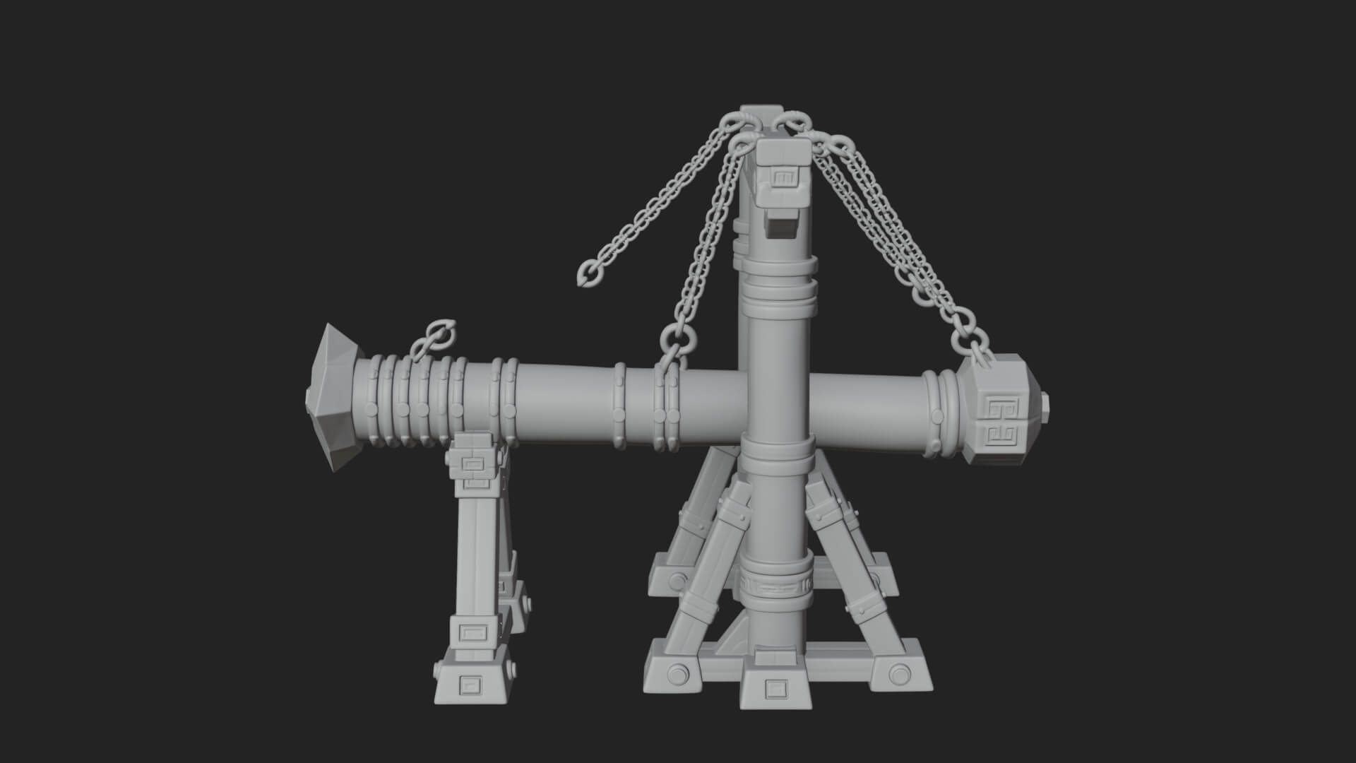 Suspended Battering Ram Model Design 3 3D Print Model 3D Model