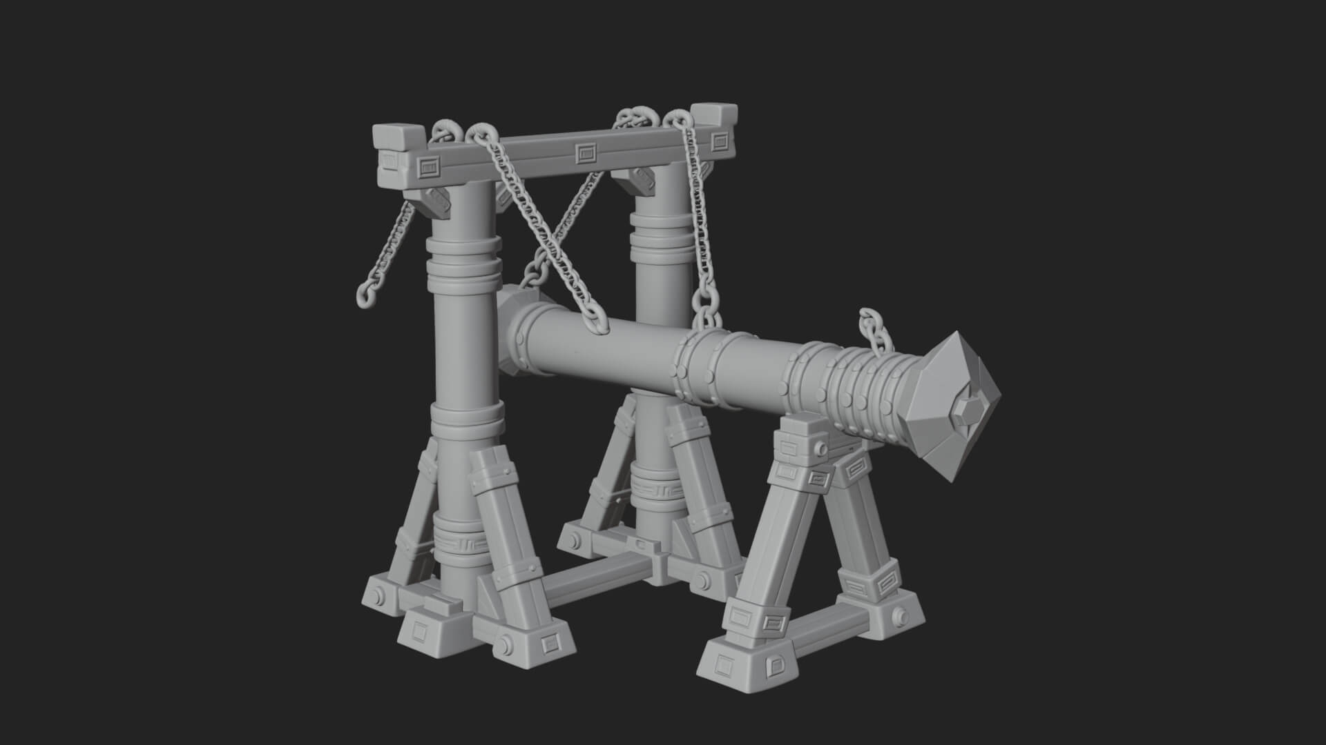 Suspended Battering Ram Model Design 3 3D Print Model 3D Model